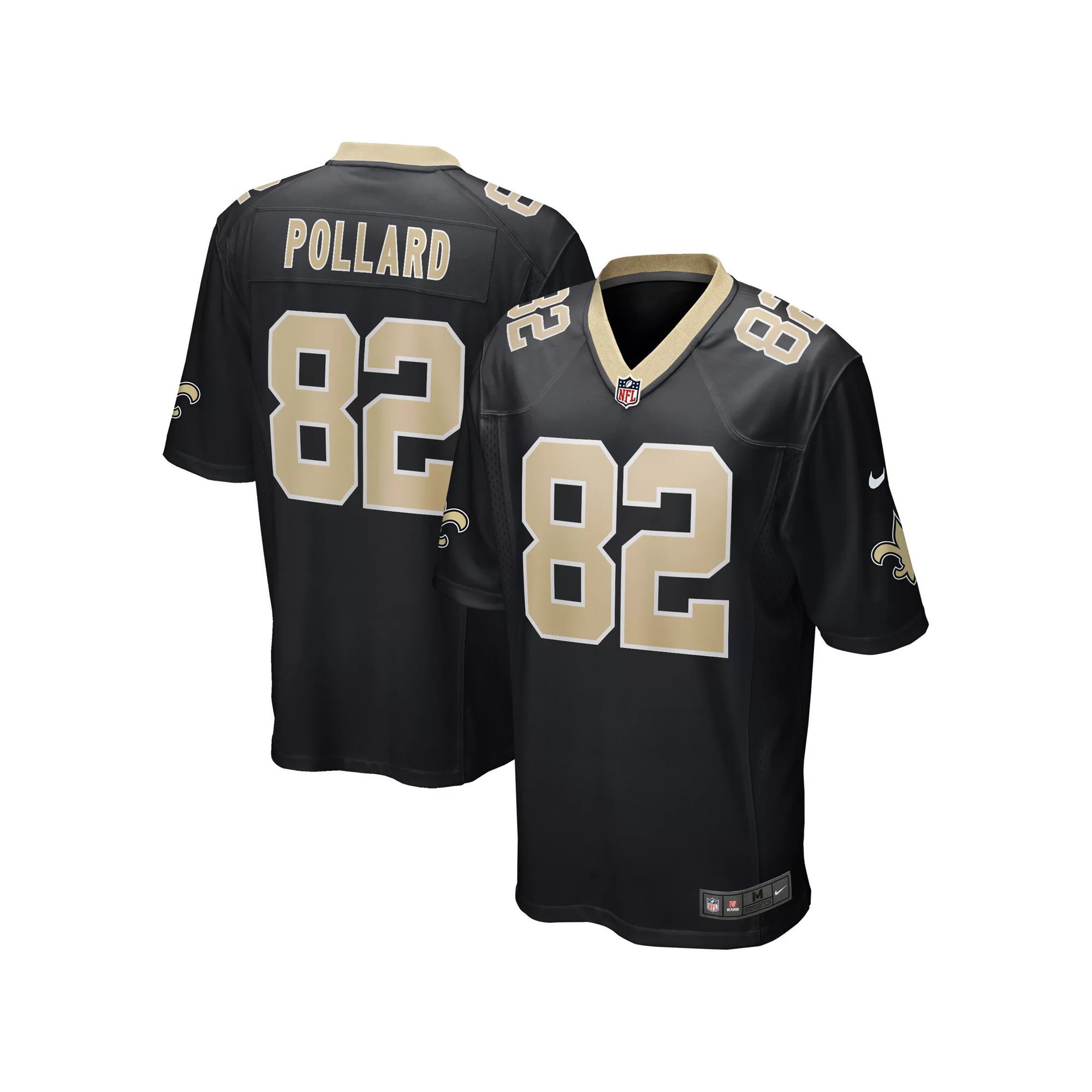 Men's Nike Bob Pollard Black New Orleans Saints Game Retired Player Jersey