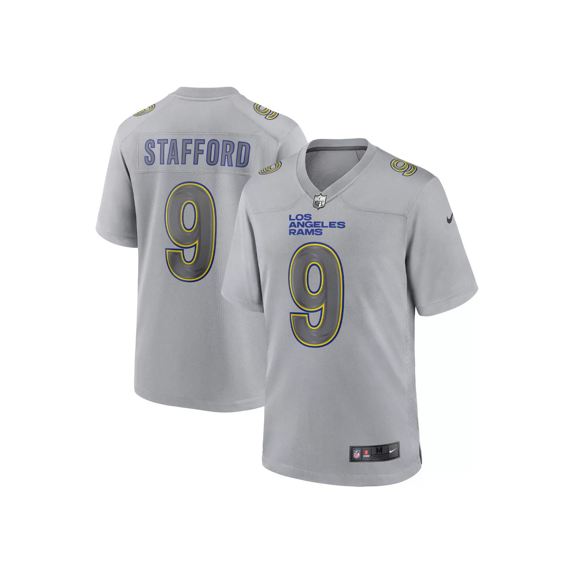 Men's Nike Matthew Stafford Gray Los Angeles Rams Atmosphere Fashion Game Jersey
