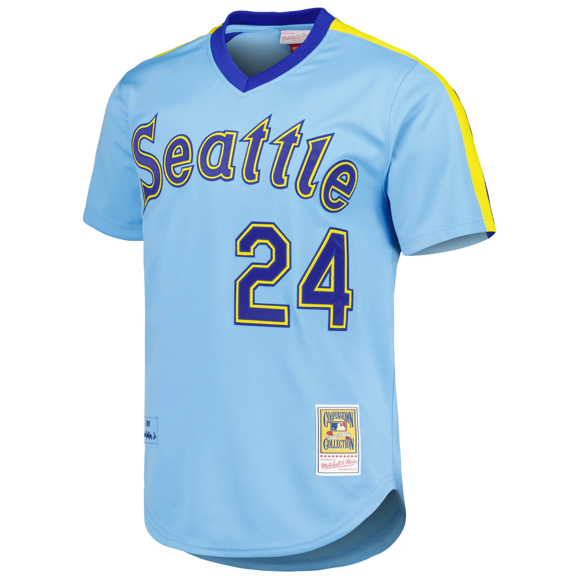 Men's Mitchell & Ness Ken Griffey Jr. Light Blue Seattle Mariners Cooperstown Collection Authentic Jersey