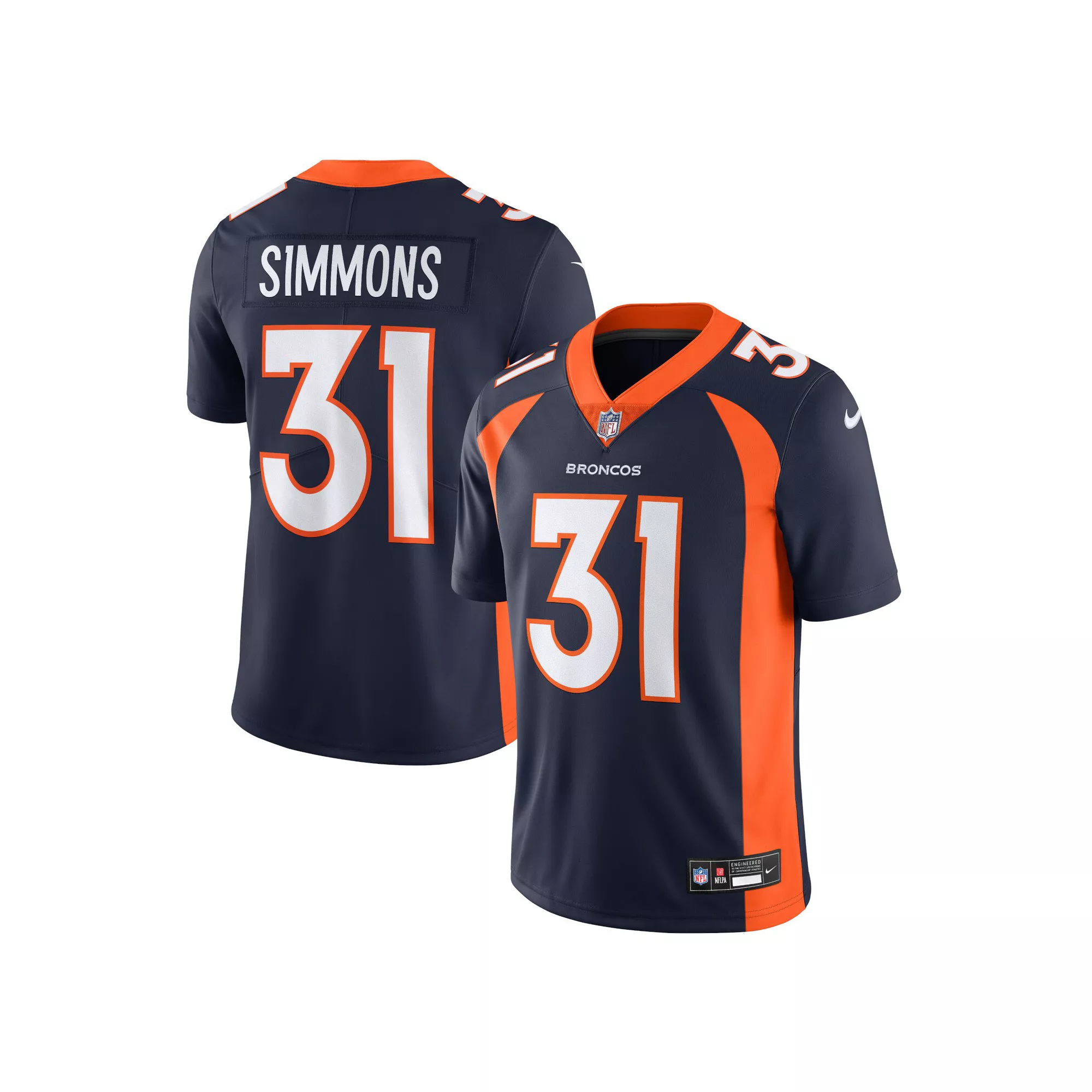 Men's Nike Justin Simmons Navy Denver Broncos  Vapor Untouchable Limited Jersey
