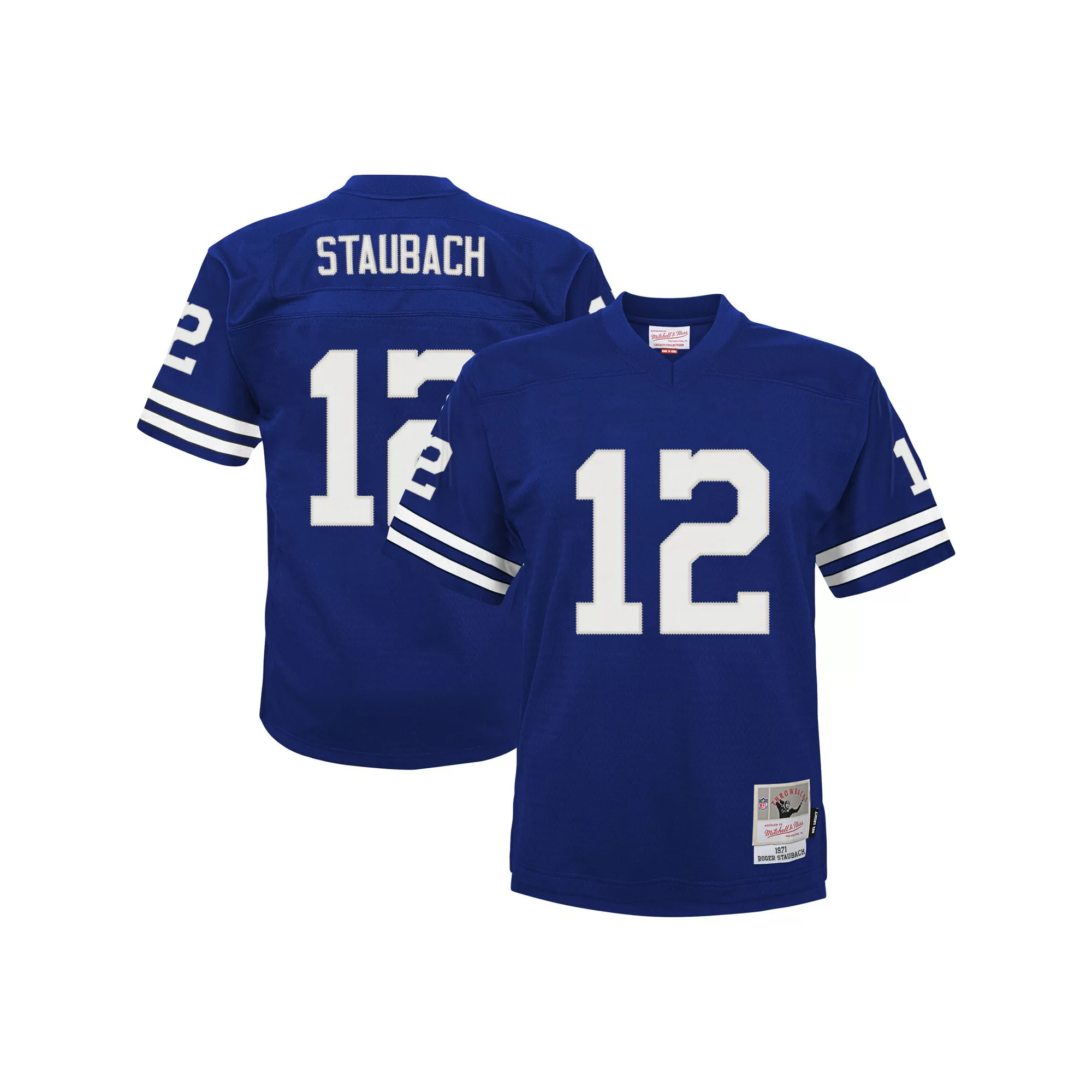 Infant Mitchell & Ness Roger Staubach Navy Dallas Cowboys 1971 Retired Legacy Jersey