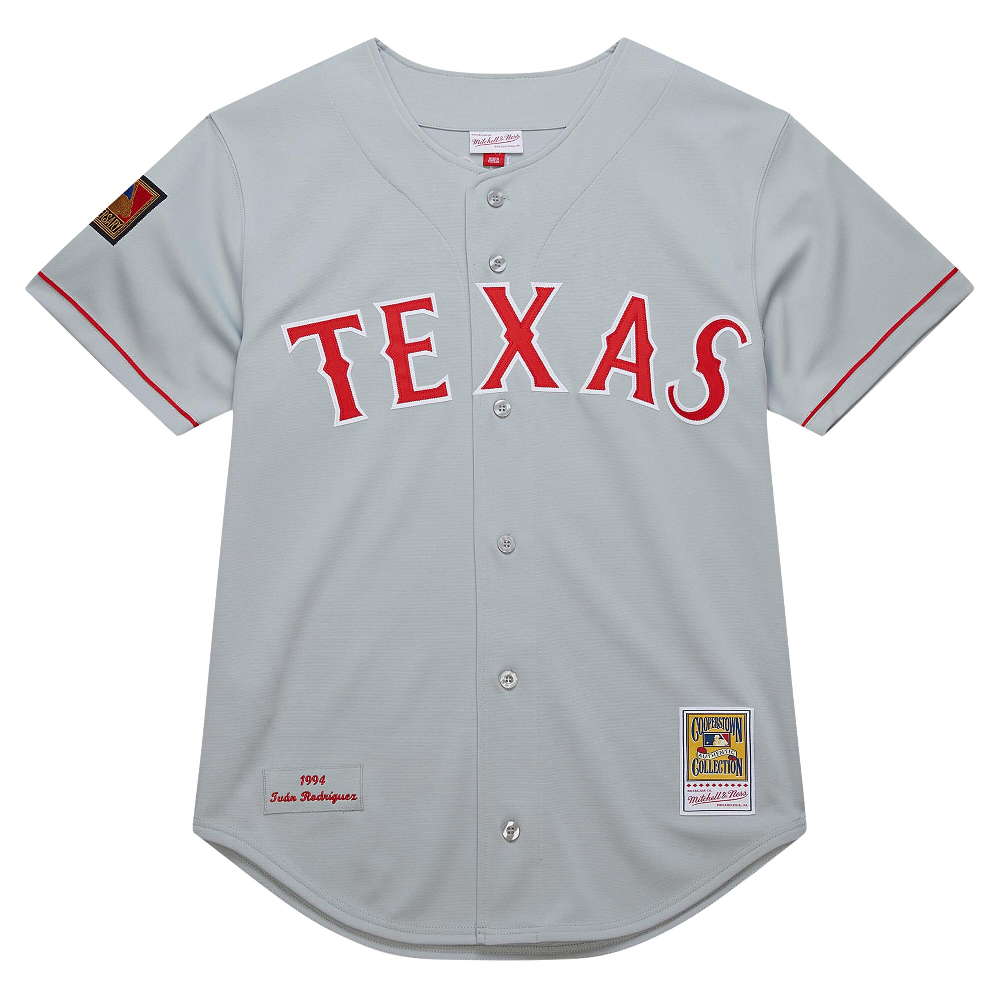 Ivan RodriguezTexas Rangers Mitchell & Ness 1994 Cooperstown Collection Authentic Dark Jersey - Gray