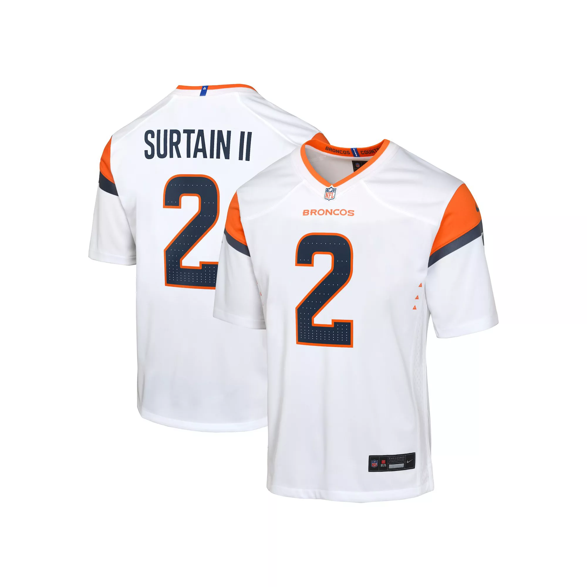 Youth Nike Patrick Surtain II White Denver Broncos Game Jersey