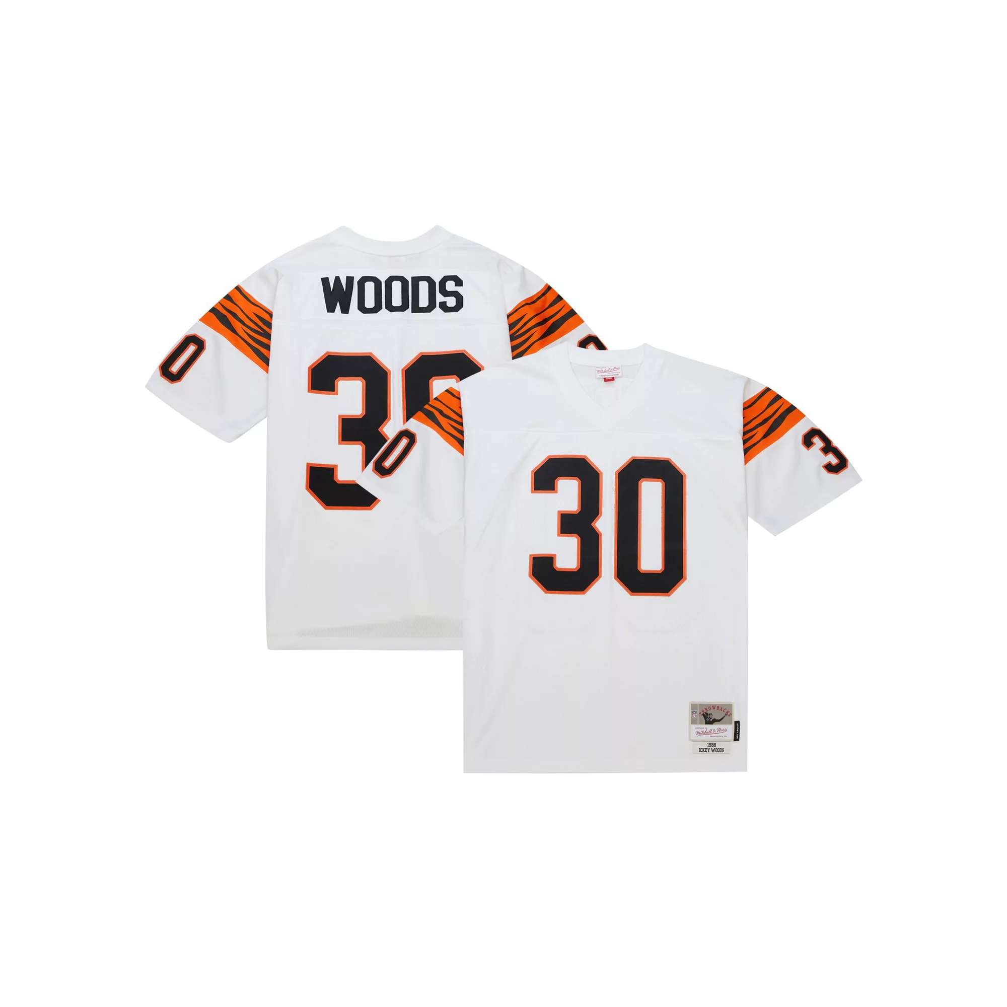 Men's Mitchell & Ness Ickey Woods White Cincinnati Bengals Legacy Replica Jersey