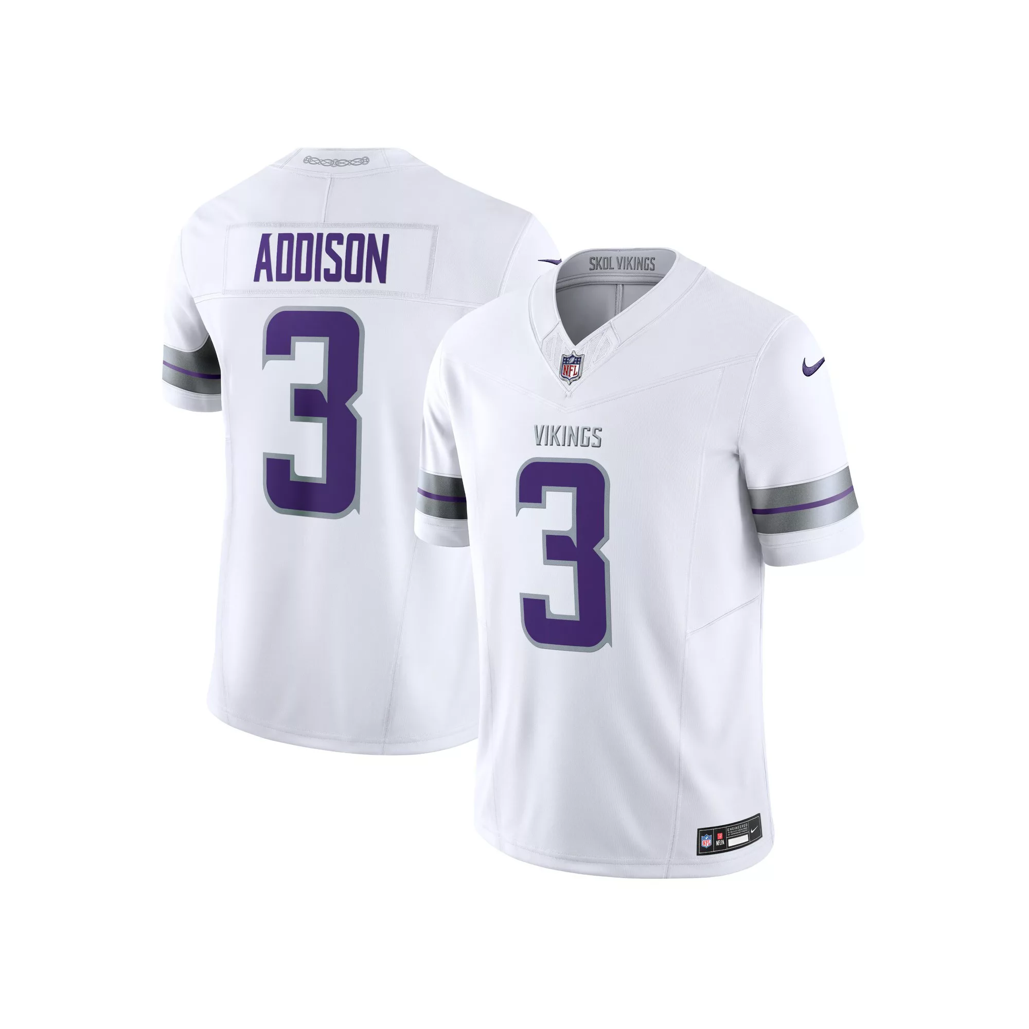 Men's Nike Jordan Addison White Minnesota Vikings Alternate Vapor F.U.S.E. Limited Jersey