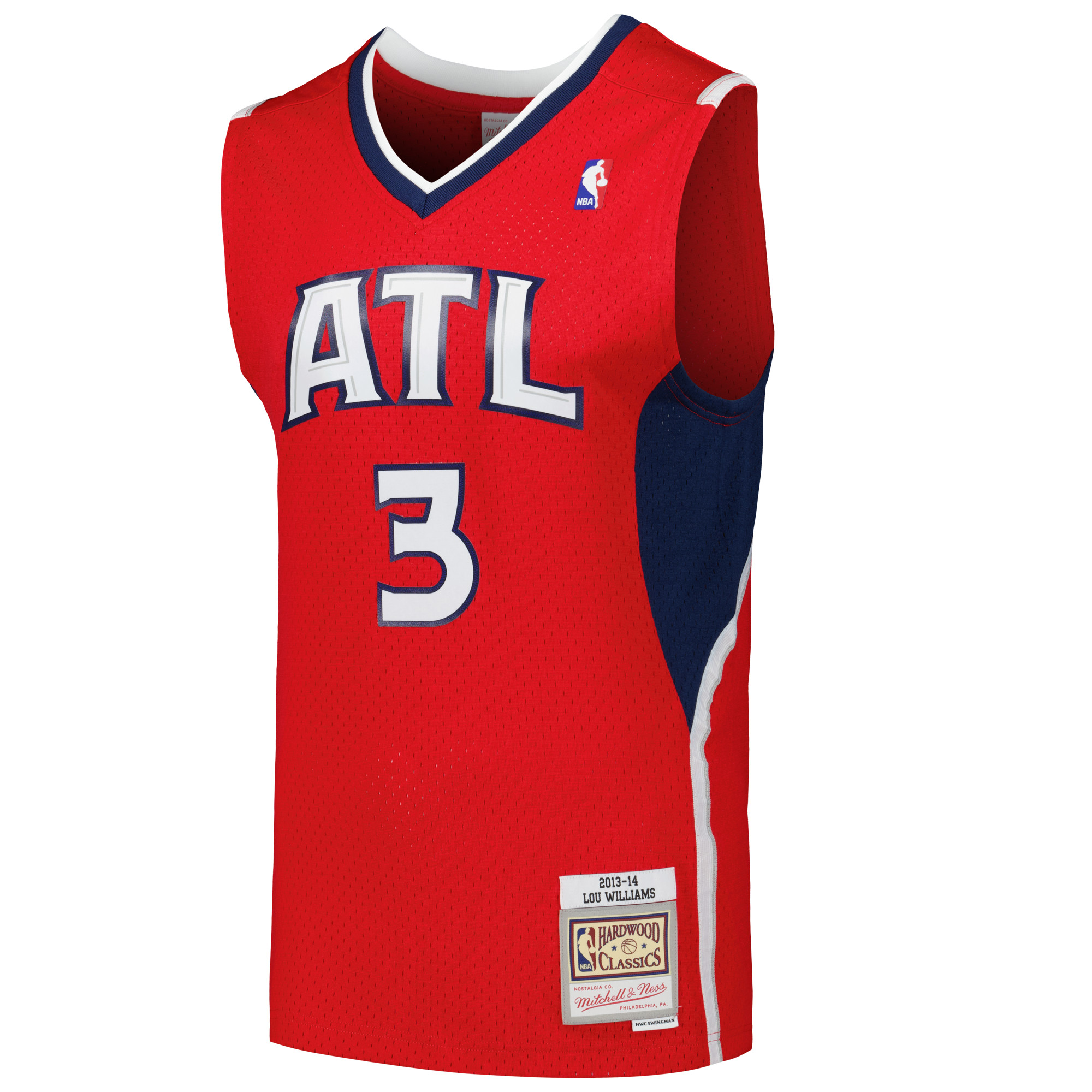 Men's Mitchell & Ness Lou Williams Red Atlanta Hawks 2001/02 Hardwood Classics Swingman Jersey