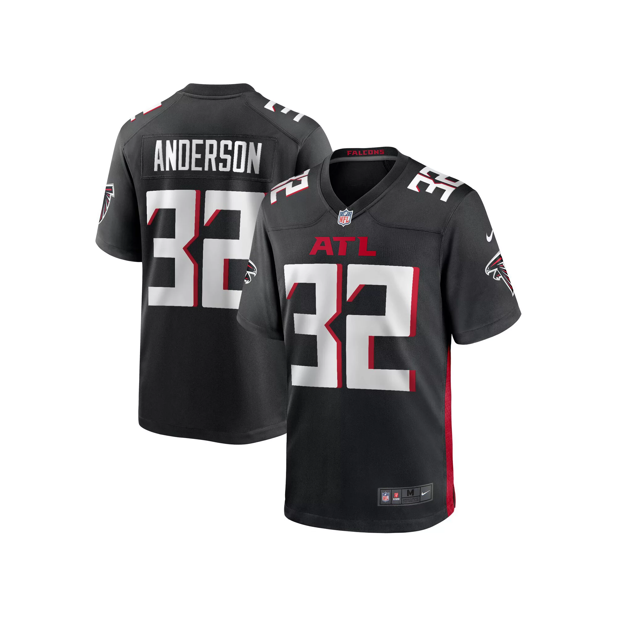 Men's Nike Jamal Anderson Black Atlanta Falcons Game Retired Player Jersey