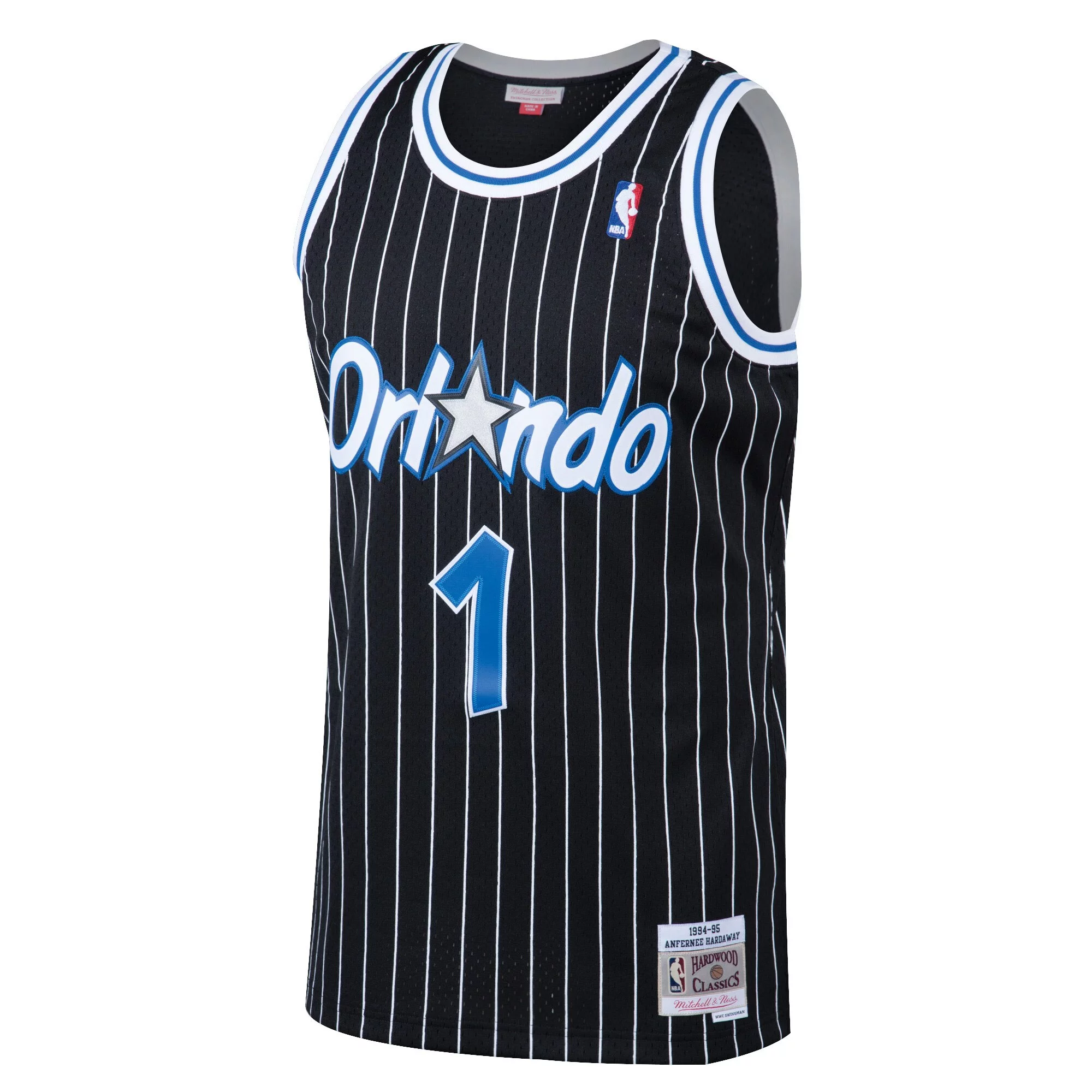 Men's Mitchell & Ness Penny Hardaway Black Orlando Magic Hardwood Classics Swingman Jersey