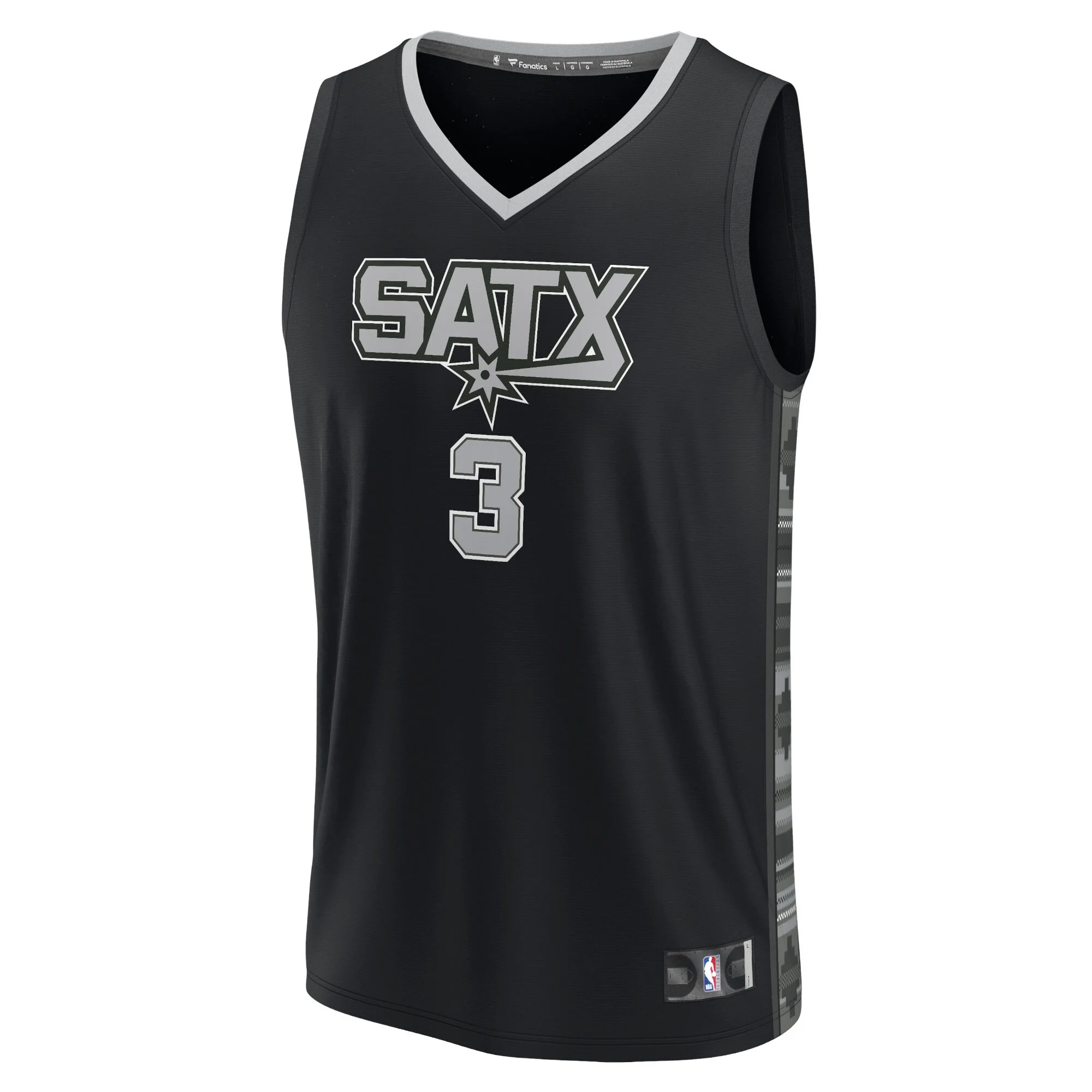 Men's Fanatics Keldon Johnson Black San Antonio Spurs Fast Break Replica Player Jersey - Statement Edition