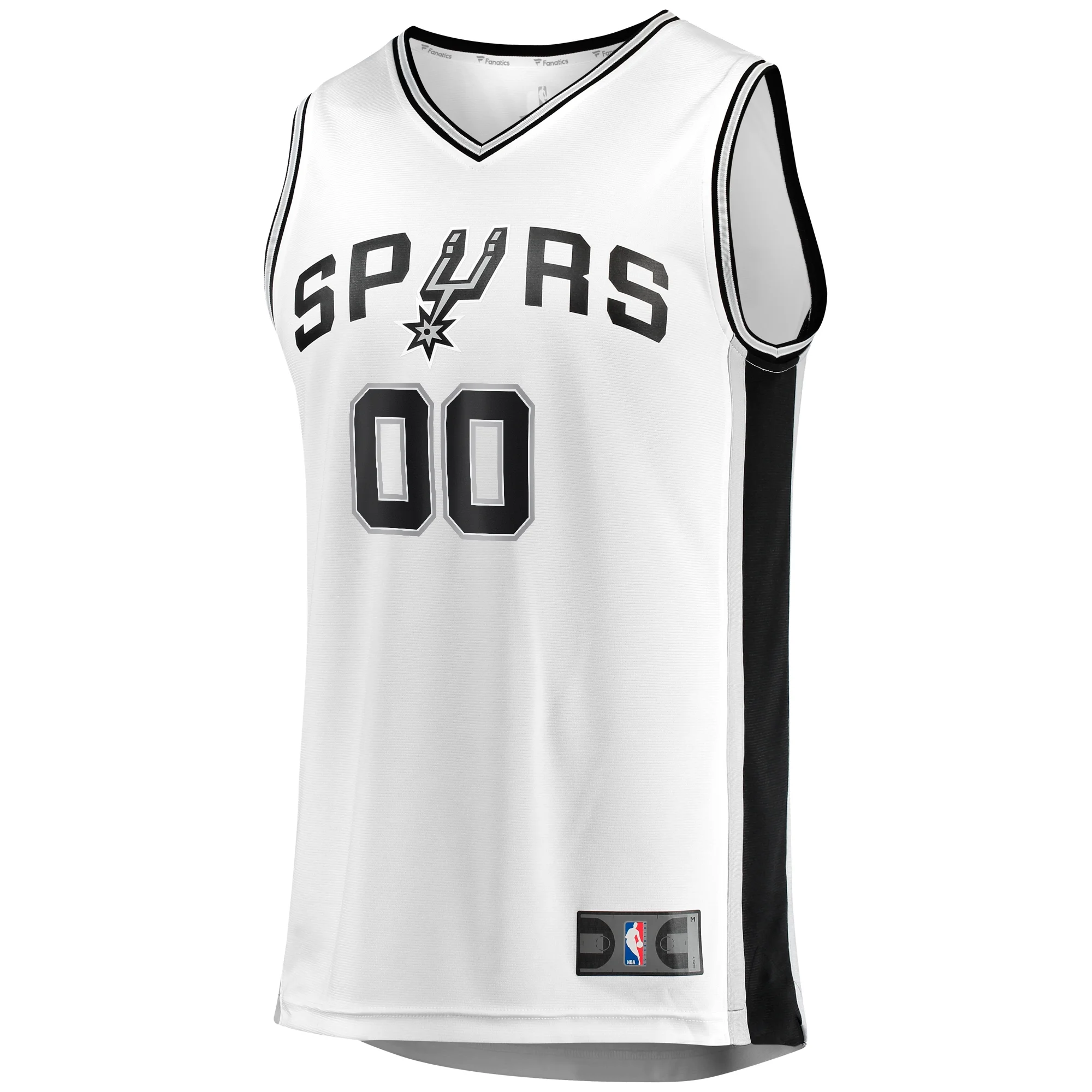 Men's Fanatics White San Antonio Spurs Fast Break Custom Replica Jersey - Association Edition