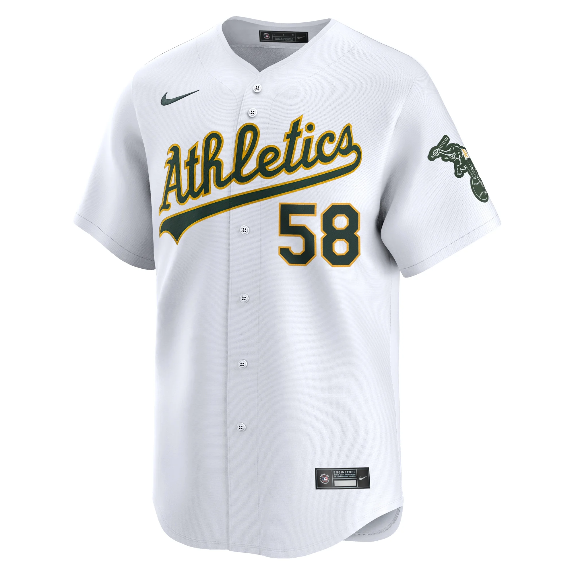 Men's Nike Paul Blackburn White Oakland Athletics Home Limited Player Jersey
