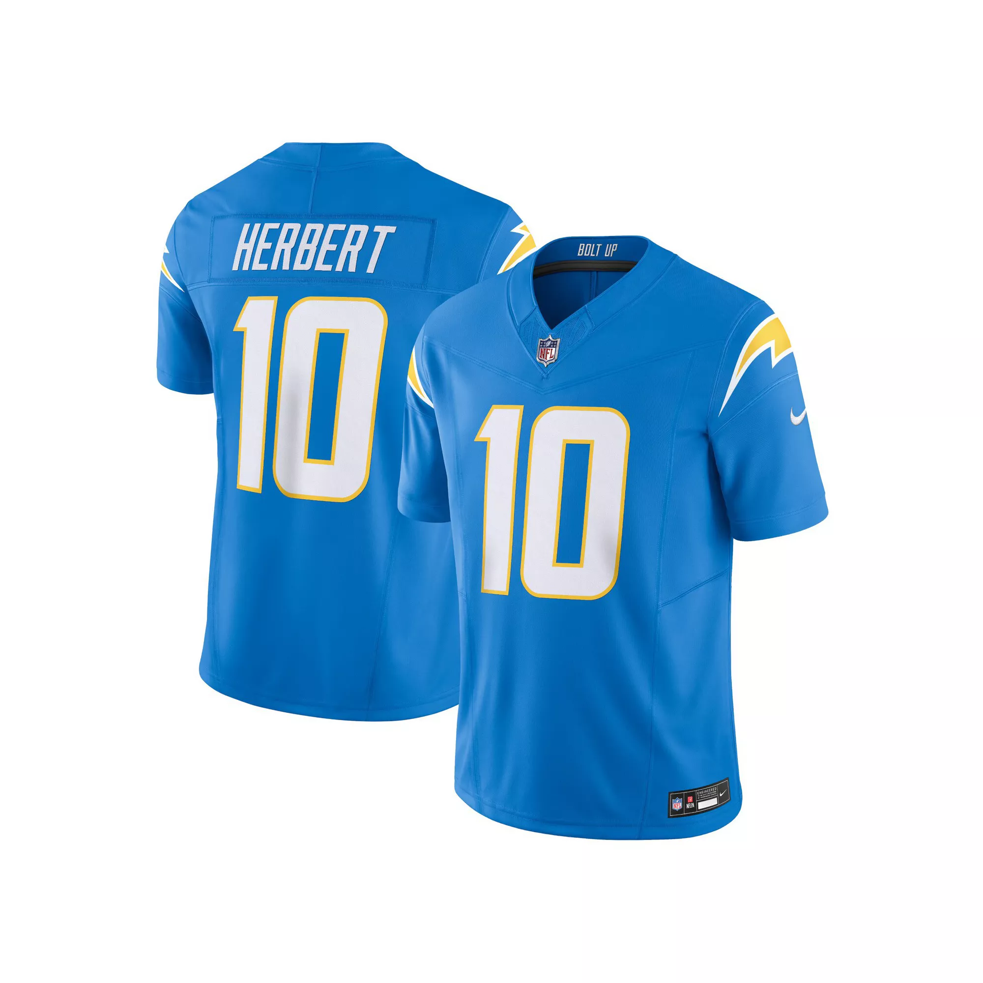 Men's Nike Justin Herbert Powder Blue Los Angeles Chargers Vapor F.U.S.E. Limited  Jersey