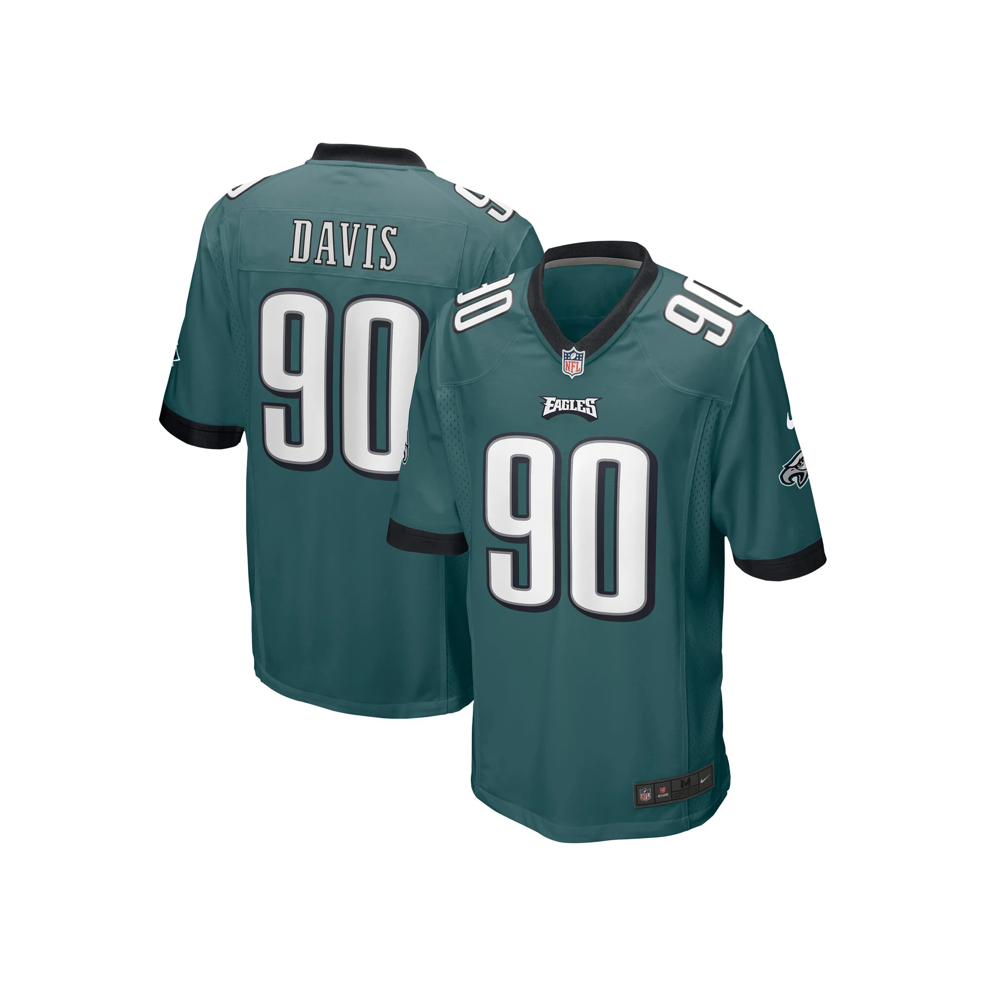 Men's Nike Jordan Davis Midnight Green Philadelphia Eagles 2022 NFL Draft First Round Pick Game Jersey