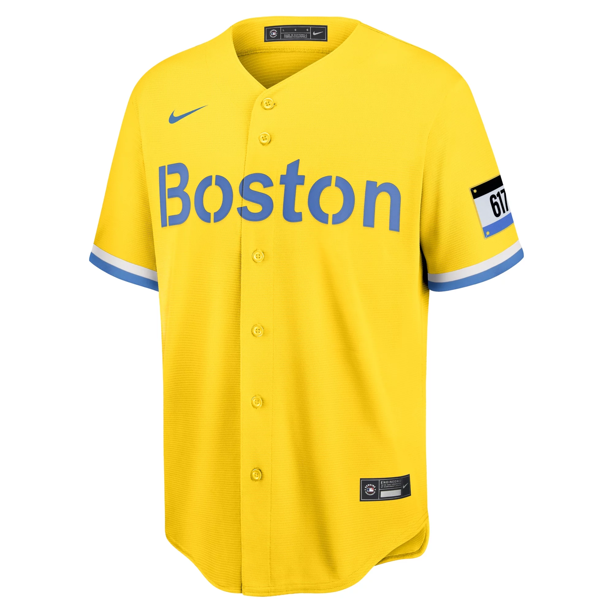 Men's Nike J.D. Martinez Gold Boston Red Sox City Connect Replica Player Jersey