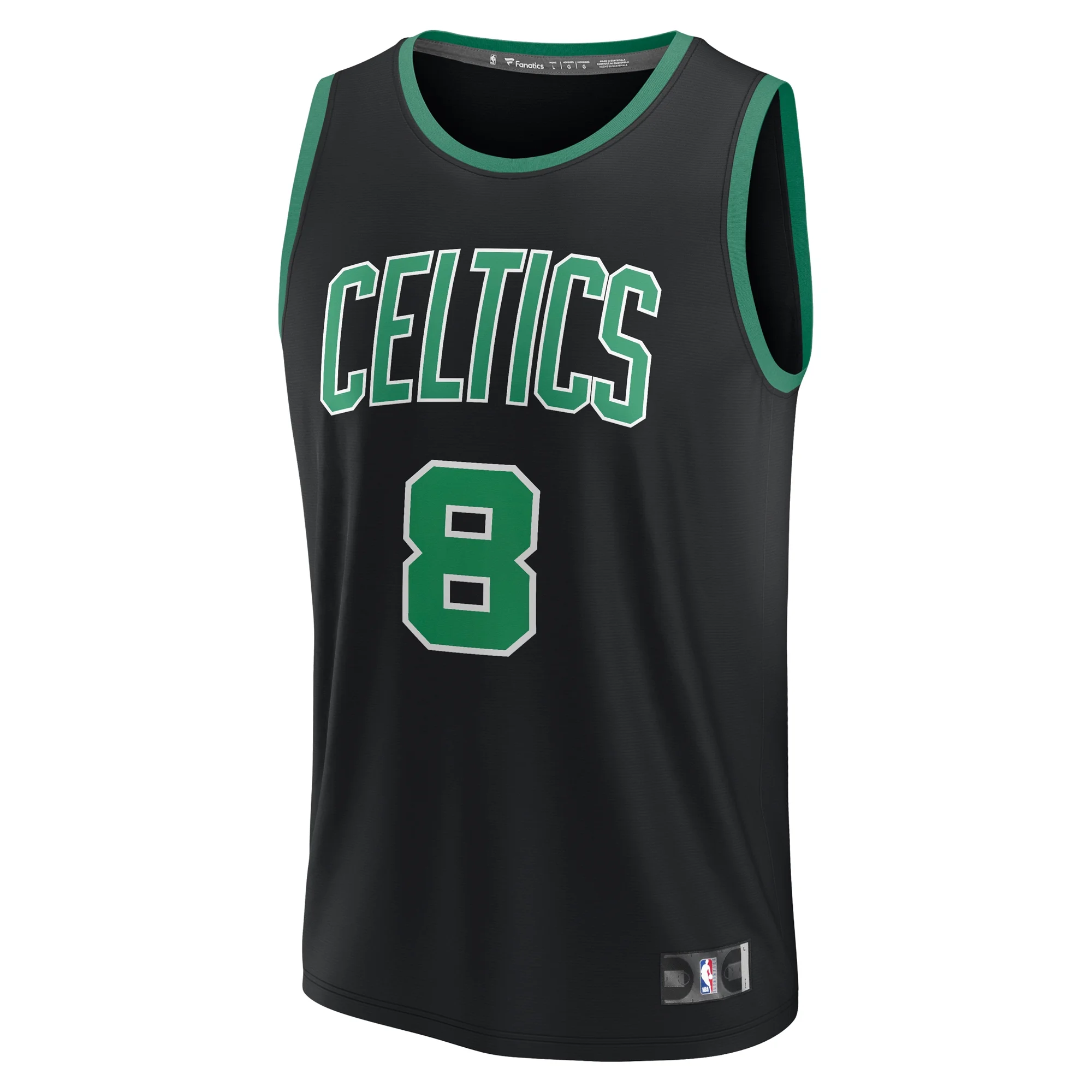 Youth Fanatics Kristaps Porzingis Black Boston Celtics Fast Break Player Jersey - Statement Edition