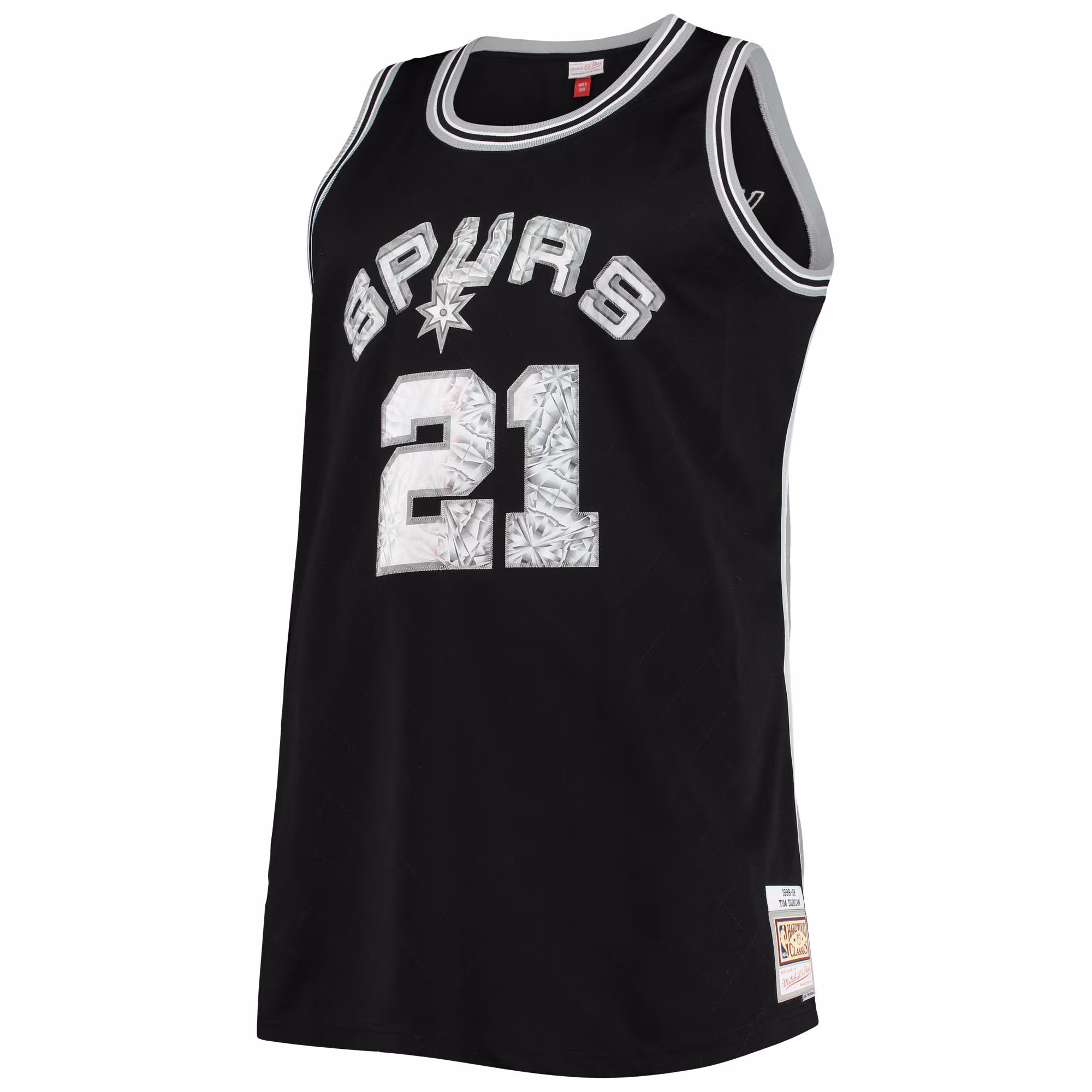 Tim Duncan San Antonio Spurs Mitchell & Ness Big & Tall 1998/99 NBA 75th Anniversary Diamond Swingman Jersey - Black