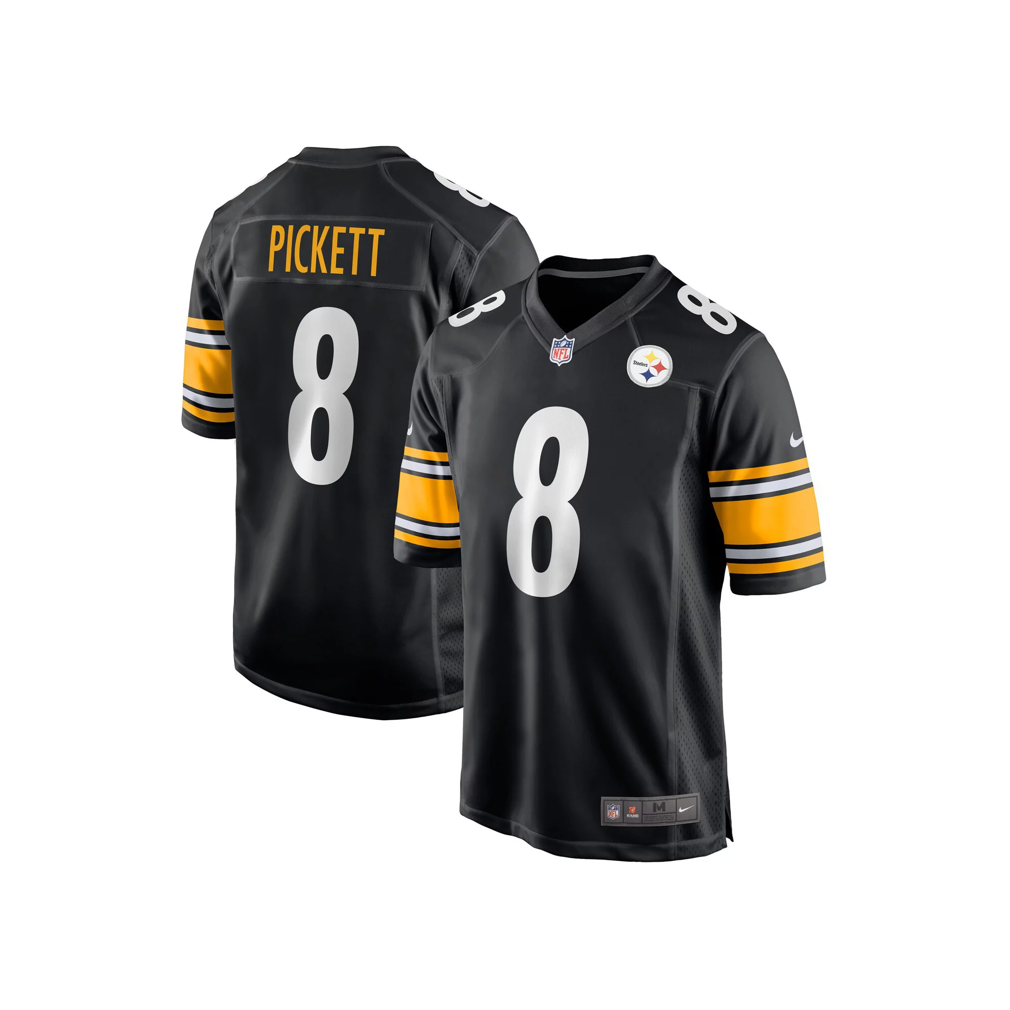 Men's Nike Kenny Pickett Black Pittsburgh Steelers 2022 NFL Draft First Round Pick Game Jersey