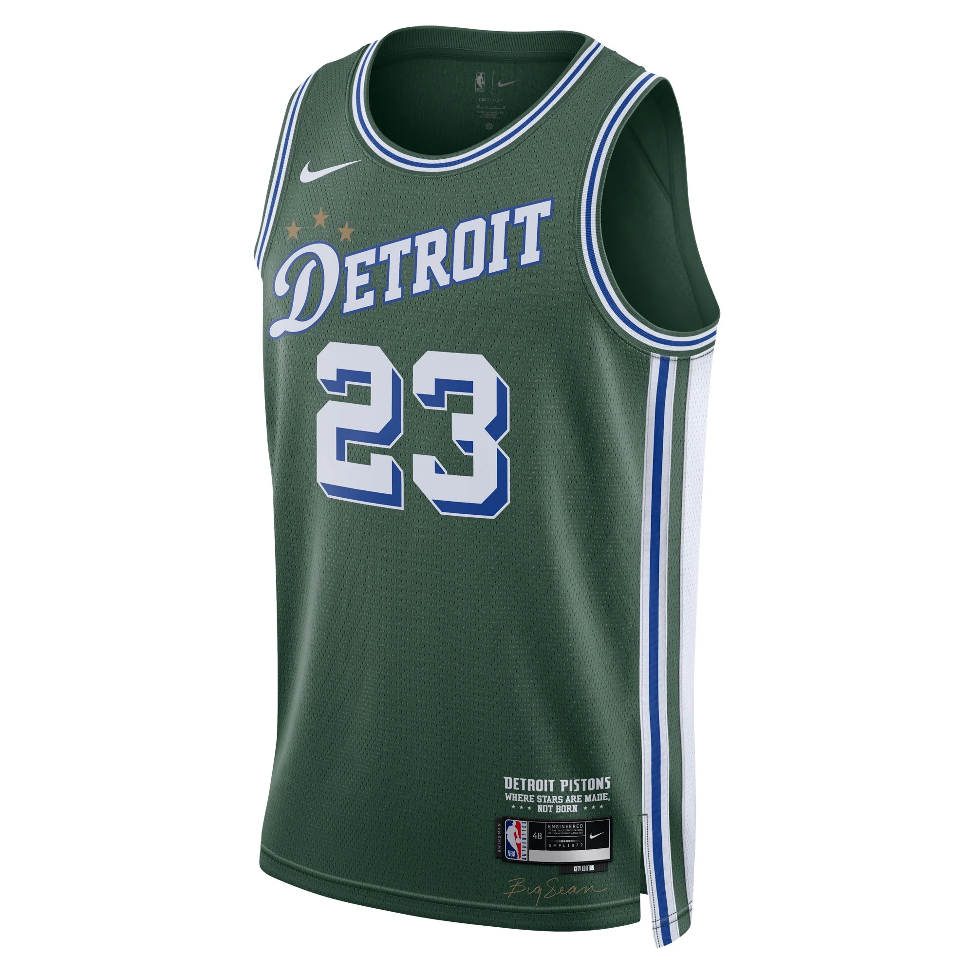 Men's Nike Jaden Ivey Green Detroit Pistons 2022/23 Swingman Jersey - City Edition