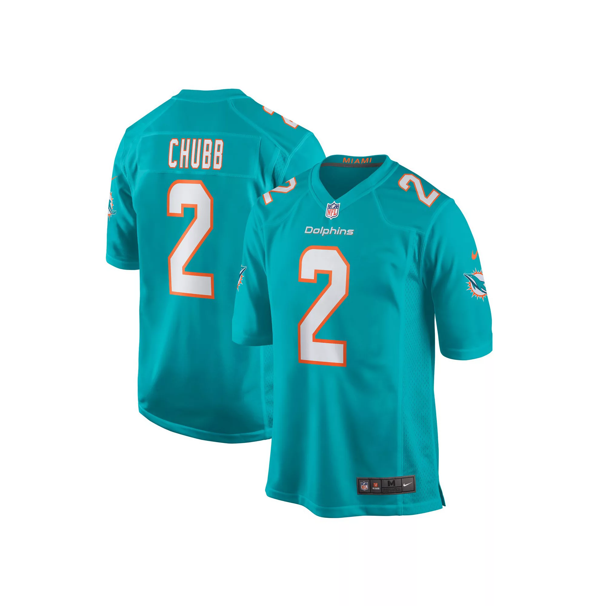 Men's Nike Bradley Chubb Aqua Miami Dolphins Game Player Jersey