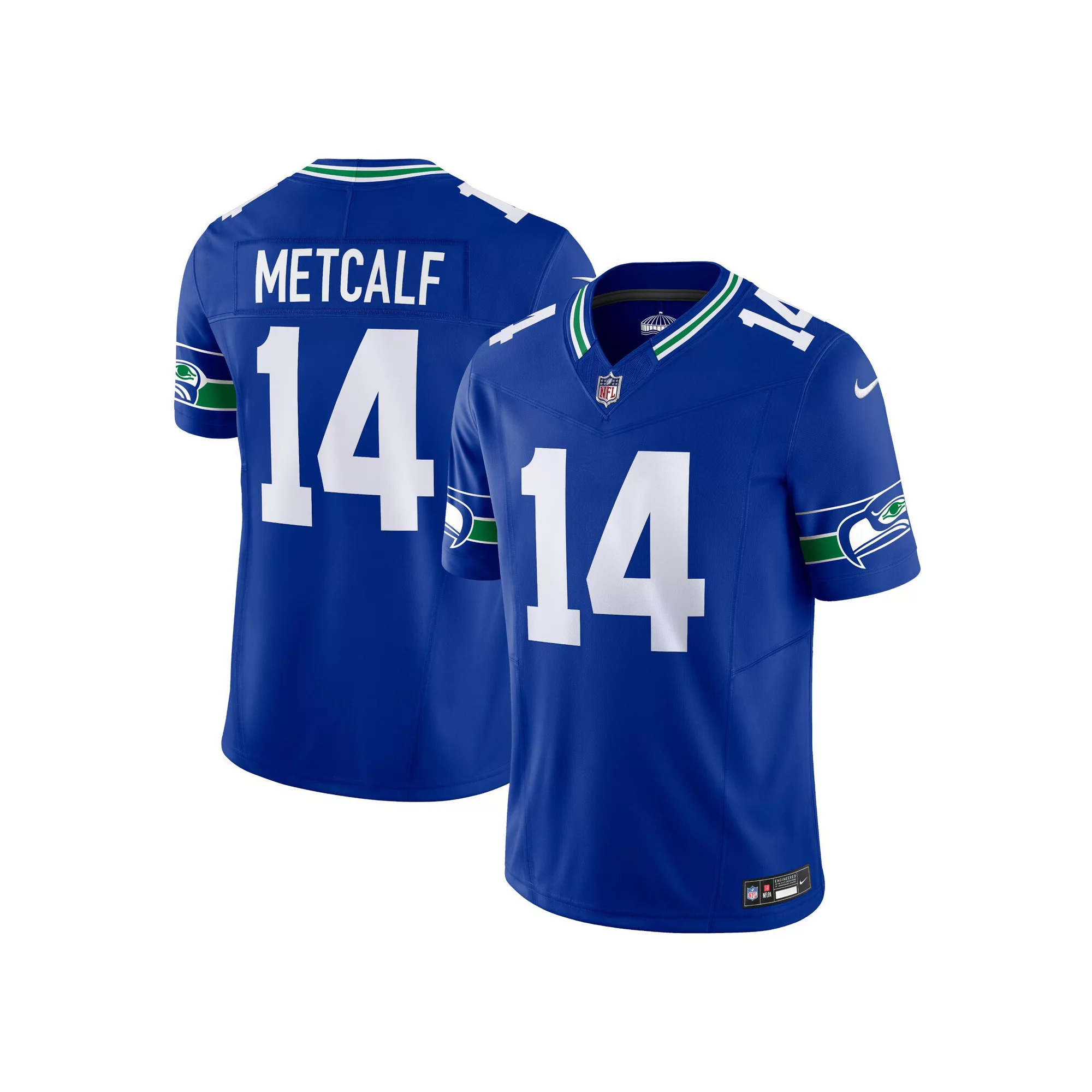 Men's Nike DK Metcalf Royal Seattle Seahawks Vapor F.U.S.E. Limited Jersey