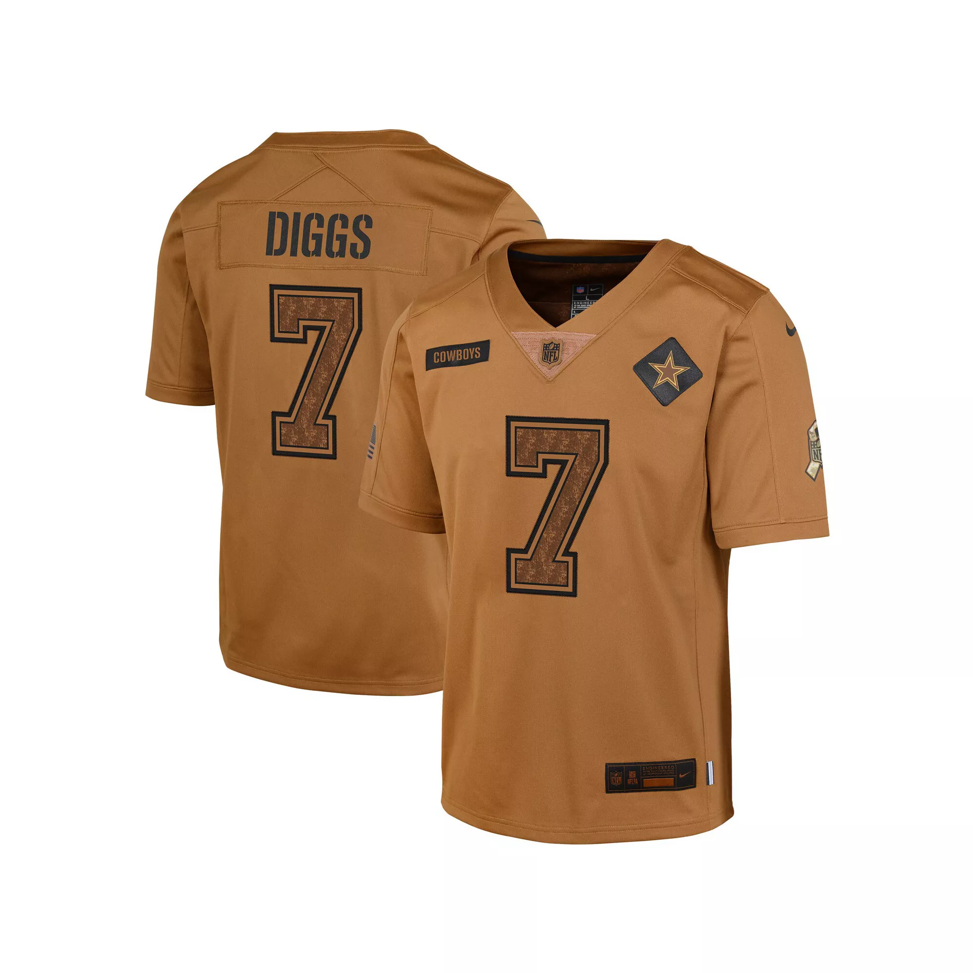 Youth Nike Trevon Diggs Brown Dallas Cowboys 2023 Salute To Service Limited Jersey