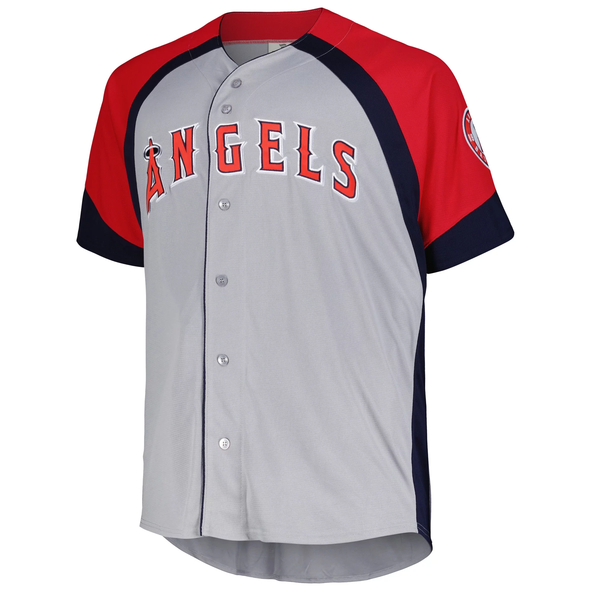 Men's Profile Gray Los Angeles Angels Big & Tall Colorblock Team Fashion Jersey