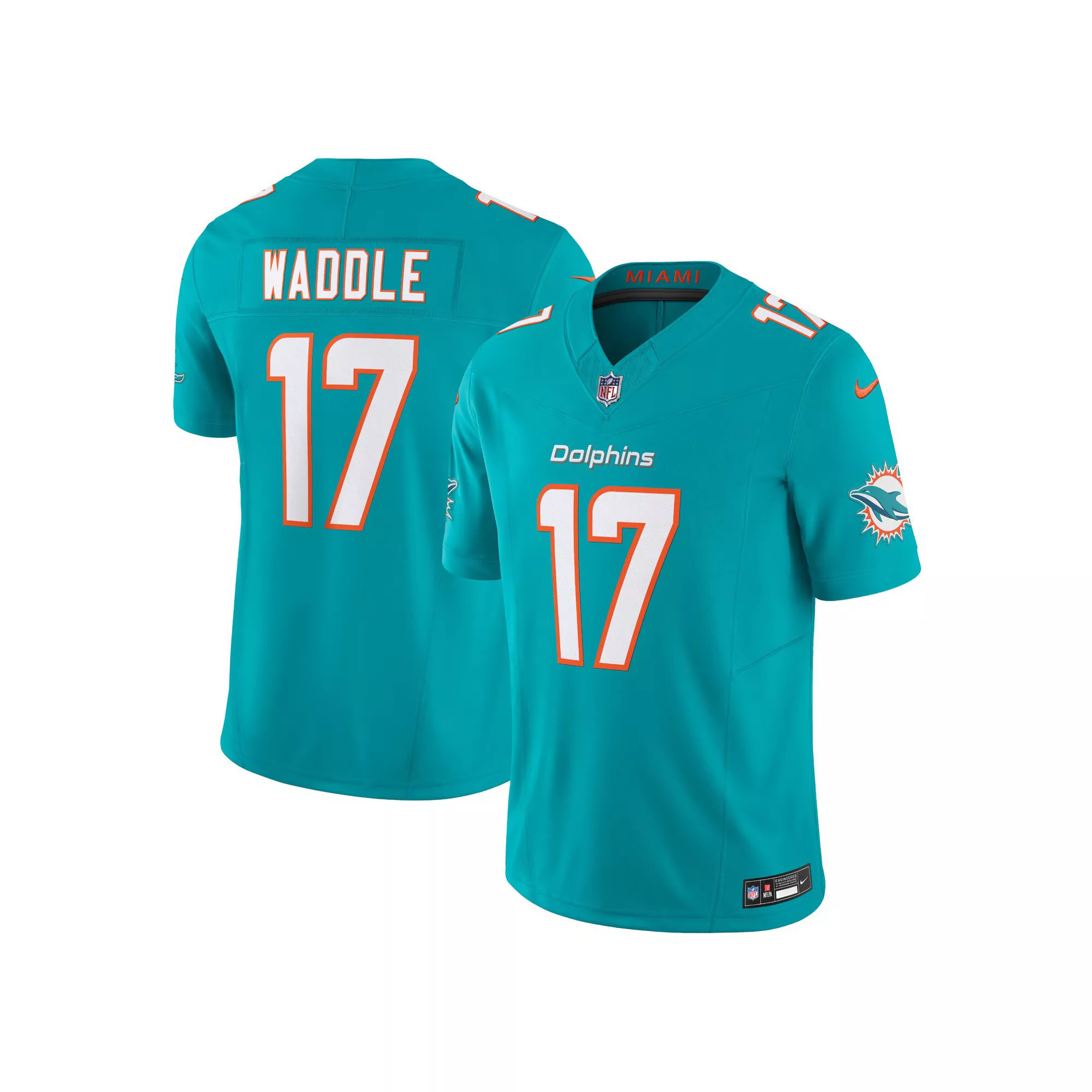 Men's Nike Jaylen Waddle Aqua Miami Dolphins Vapor F.U.S.E. Limited Jersey