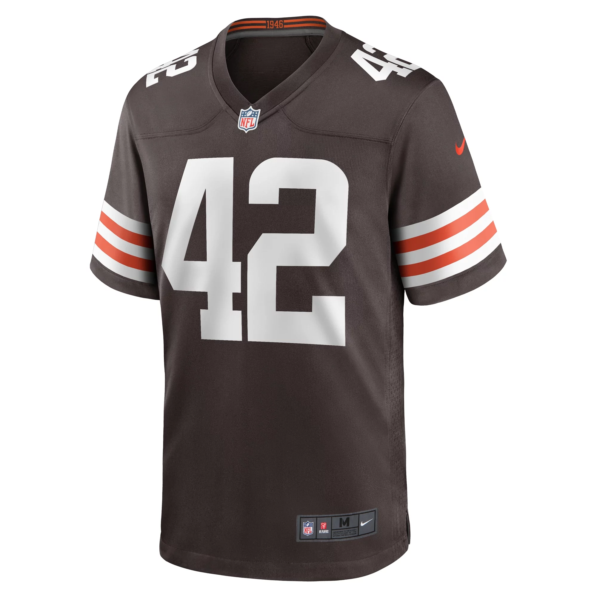 Men's Nike Tony Fields II Brown Cleveland Browns Team Game Jersey