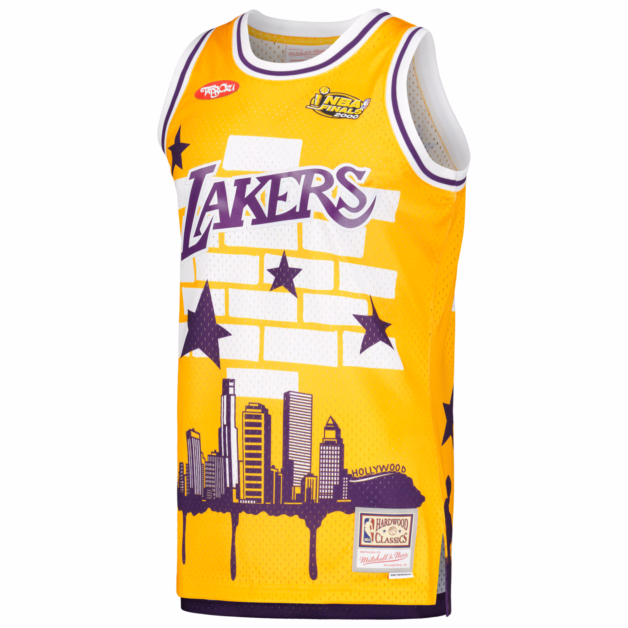 Los Angeles Lakers Mitchell & Ness x Tats Cru Hardwood Classics Fashion Jersey - Gold