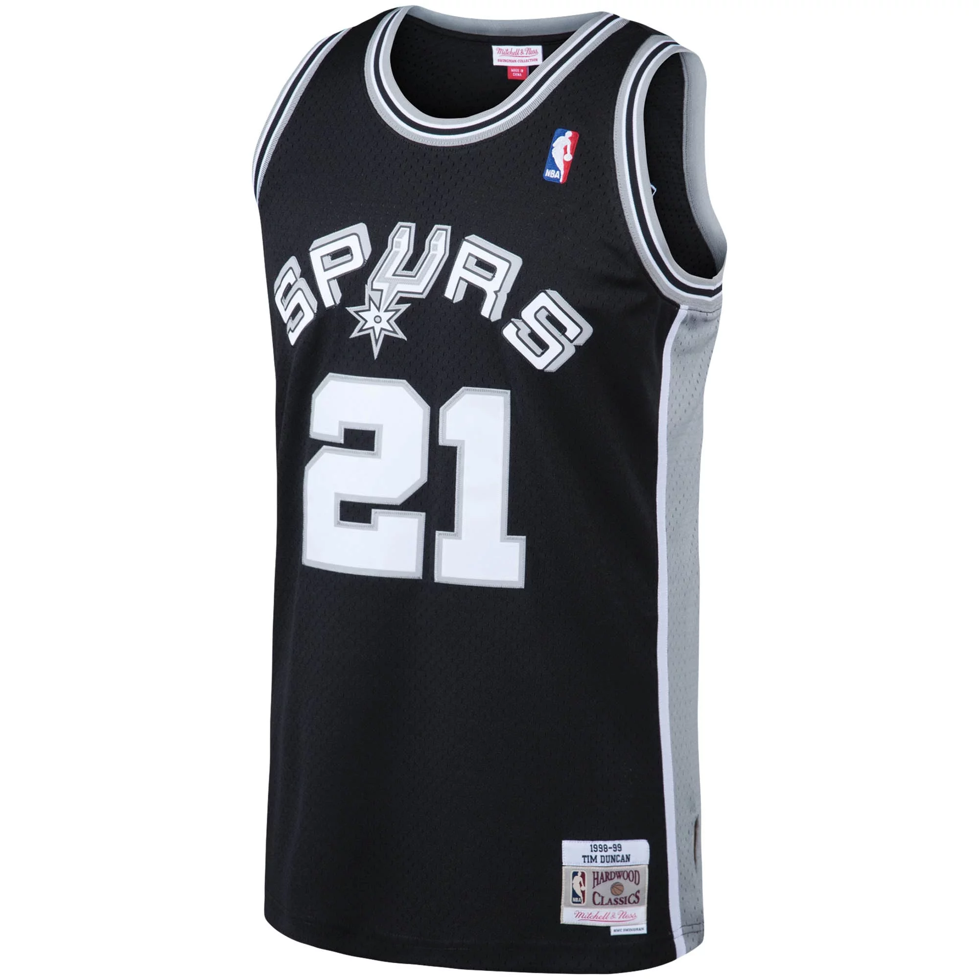 Men's Mitchell & Ness Tim Duncan Black San Antonio Spurs Big & Tall Hardwood Classics Jersey