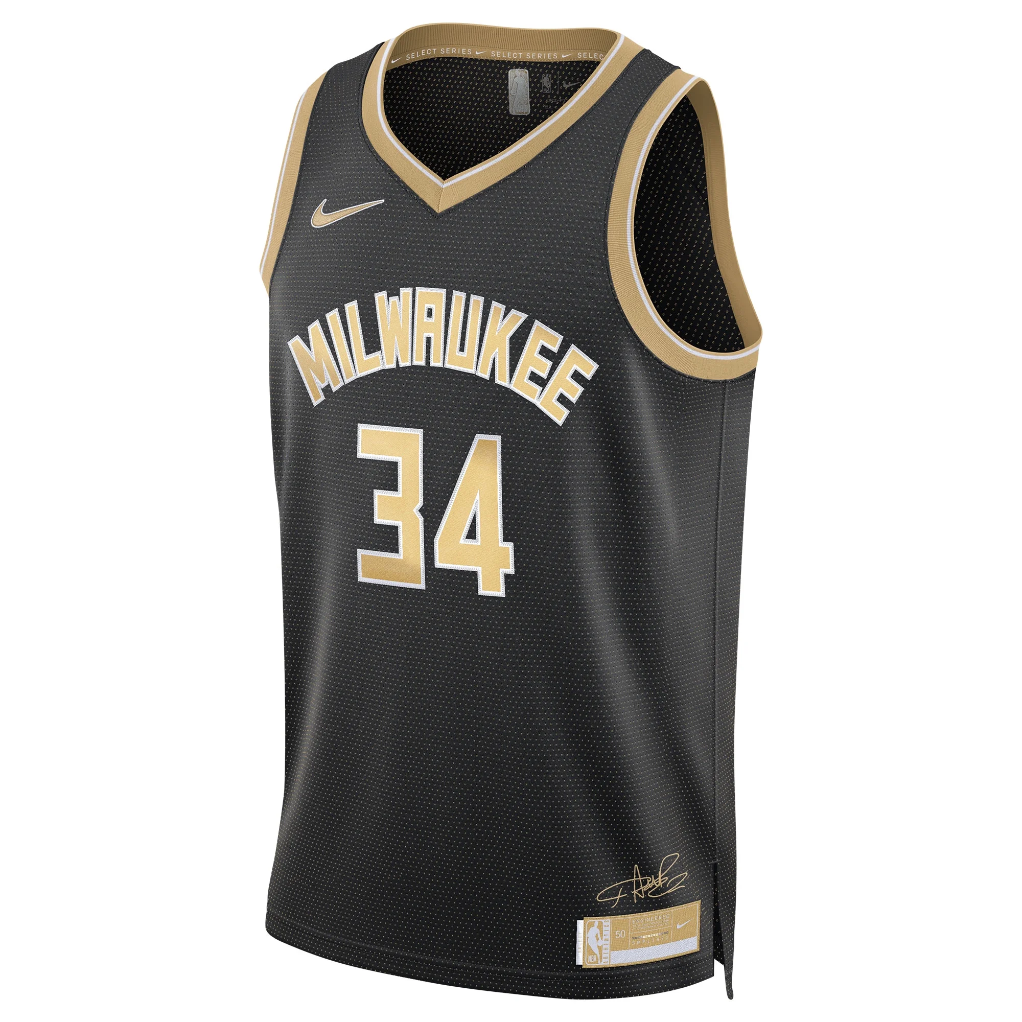 Unisex Nike Giannis Antetokounmpo Black Milwaukee Bucks Select Series Swingman Jersey