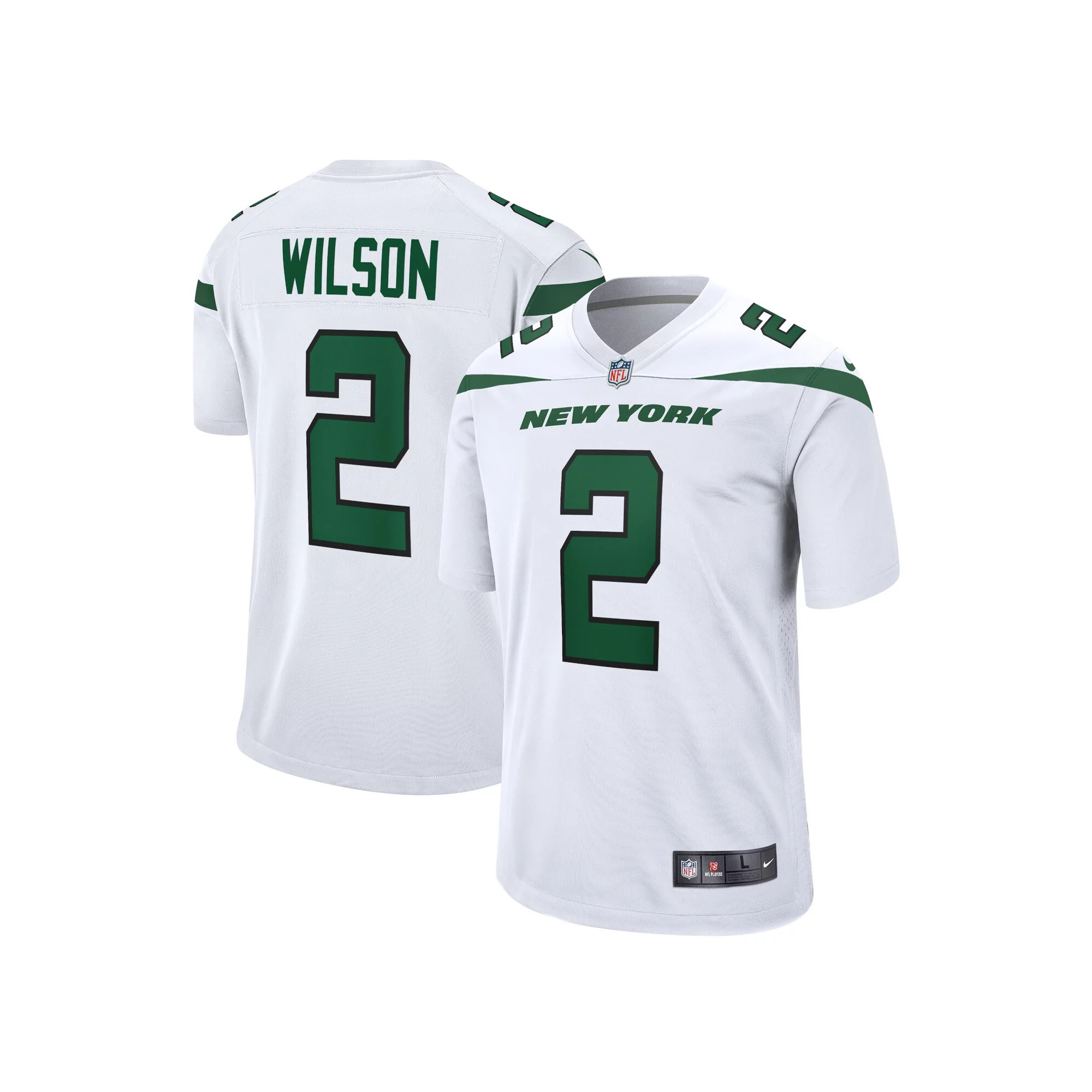 Men's Nike Zach Wilson White New York Jets 2021 NFL Draft First Round Pick Game Jersey