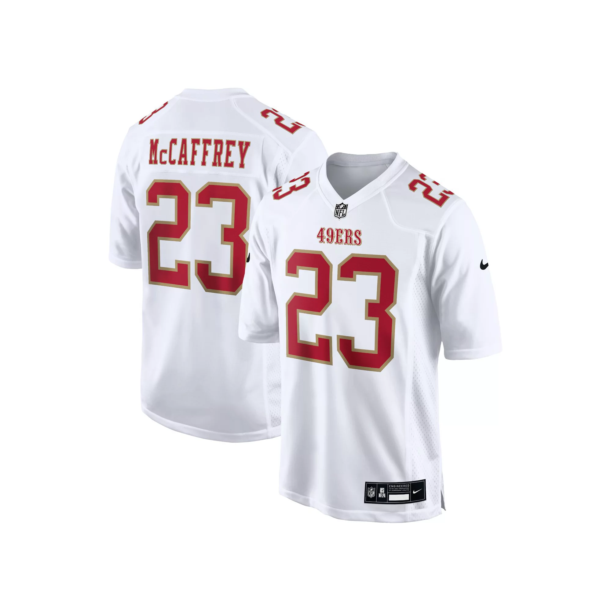 Men's Nike Christian McCaffrey Tundra White San Francisco 49ers Fashion Game Jersey
