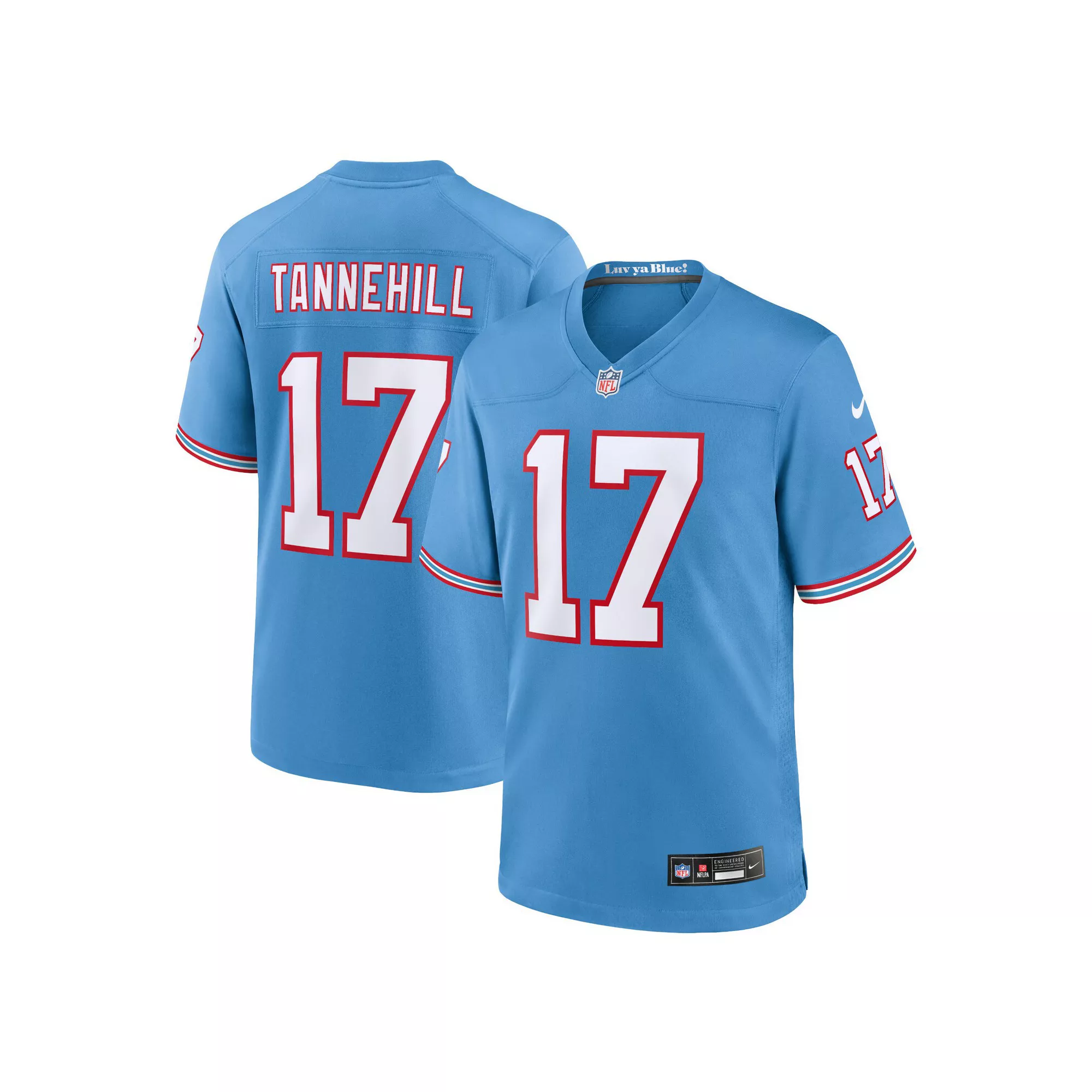 Men's Nike Ryan Tannehill Light Blue Tennessee Titans Oilers Throwback Alternate Game Player Jersey