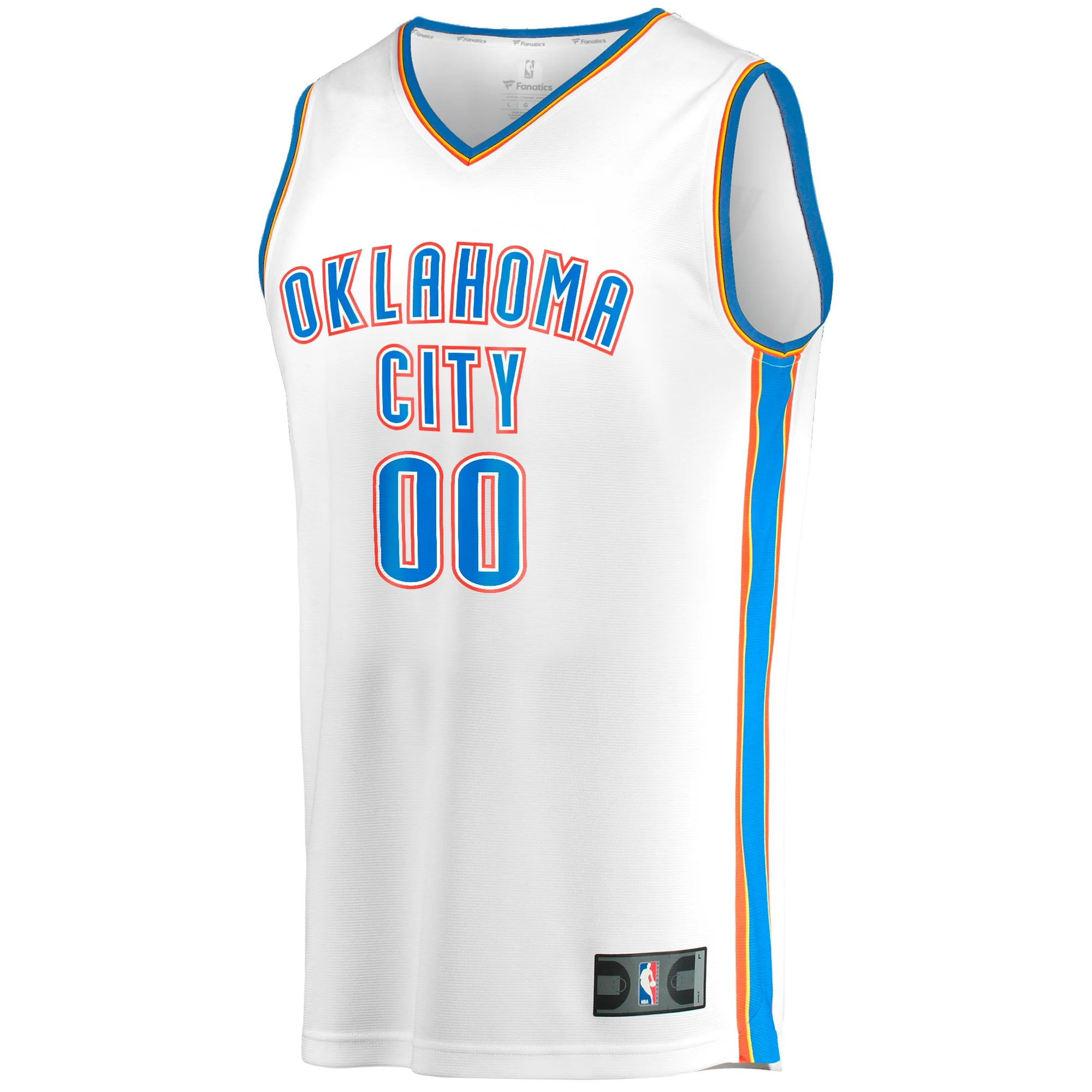Men's Fanatics White Oklahoma City Thunder Fast Break Custom Replica Jersey - Association Edition