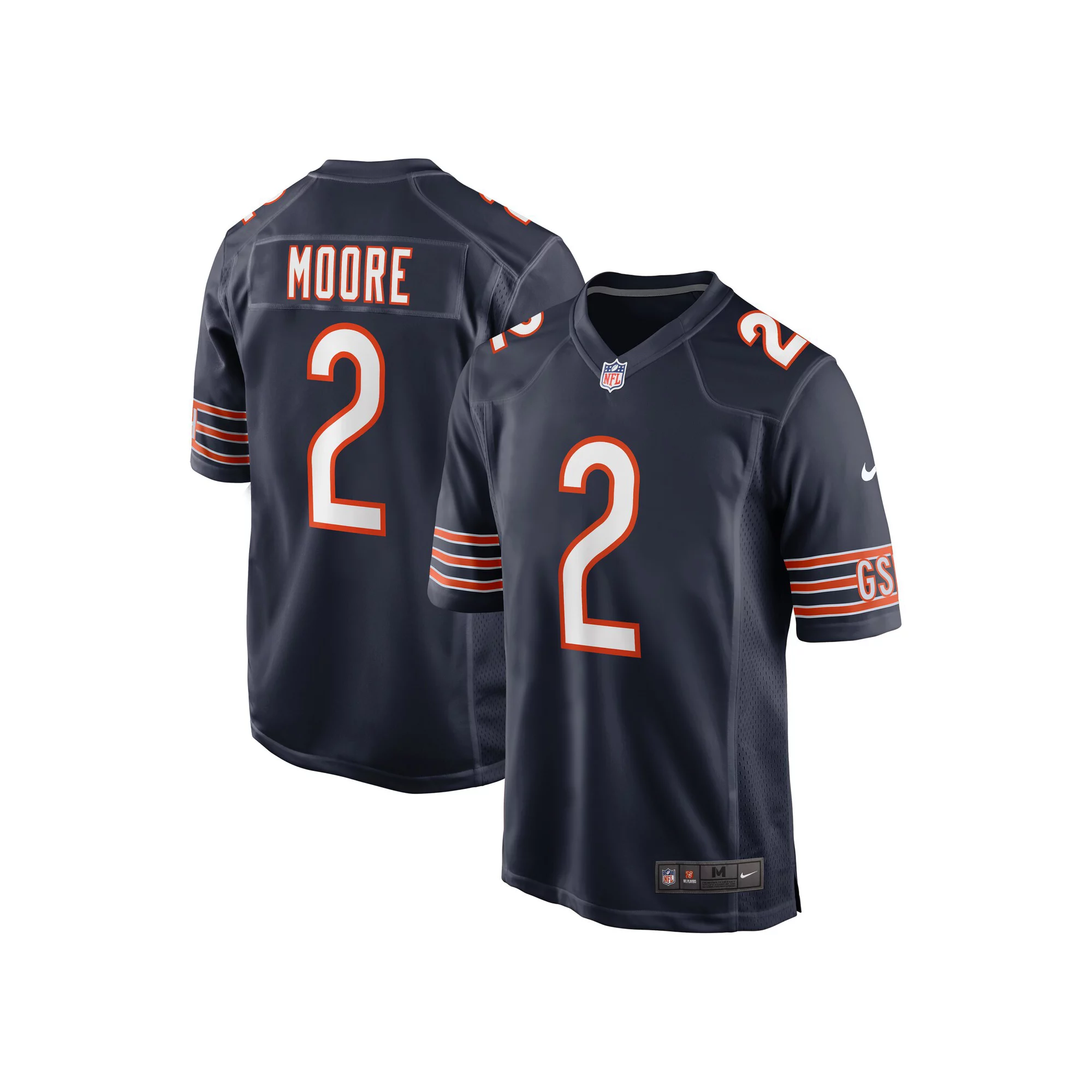 Men's Nike D.J. Moore Navy Chicago Bears Team Color Game Jersey