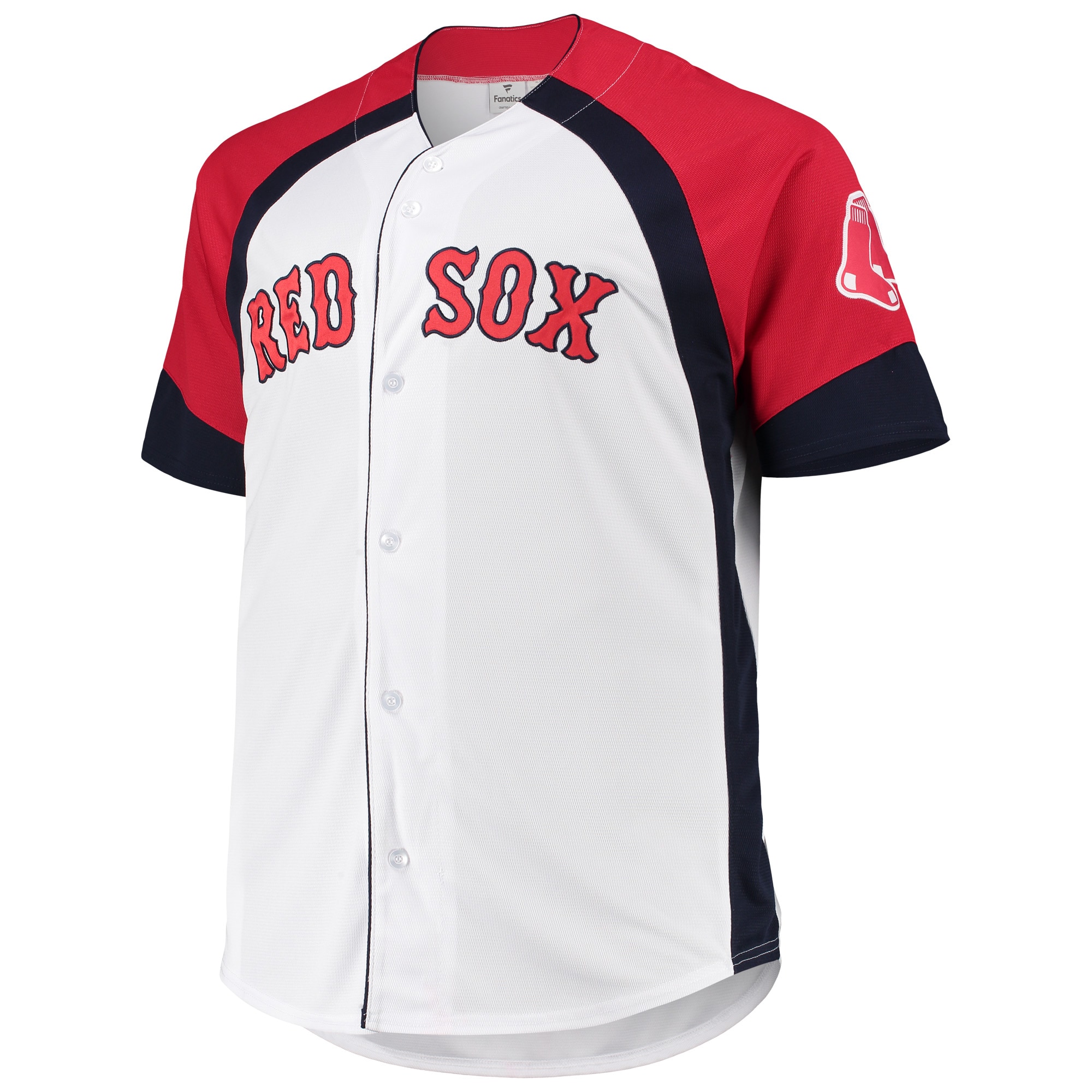 Men's Gray/Navy Boston Red Sox Big & Tall Colorblock Full-Button Jersey