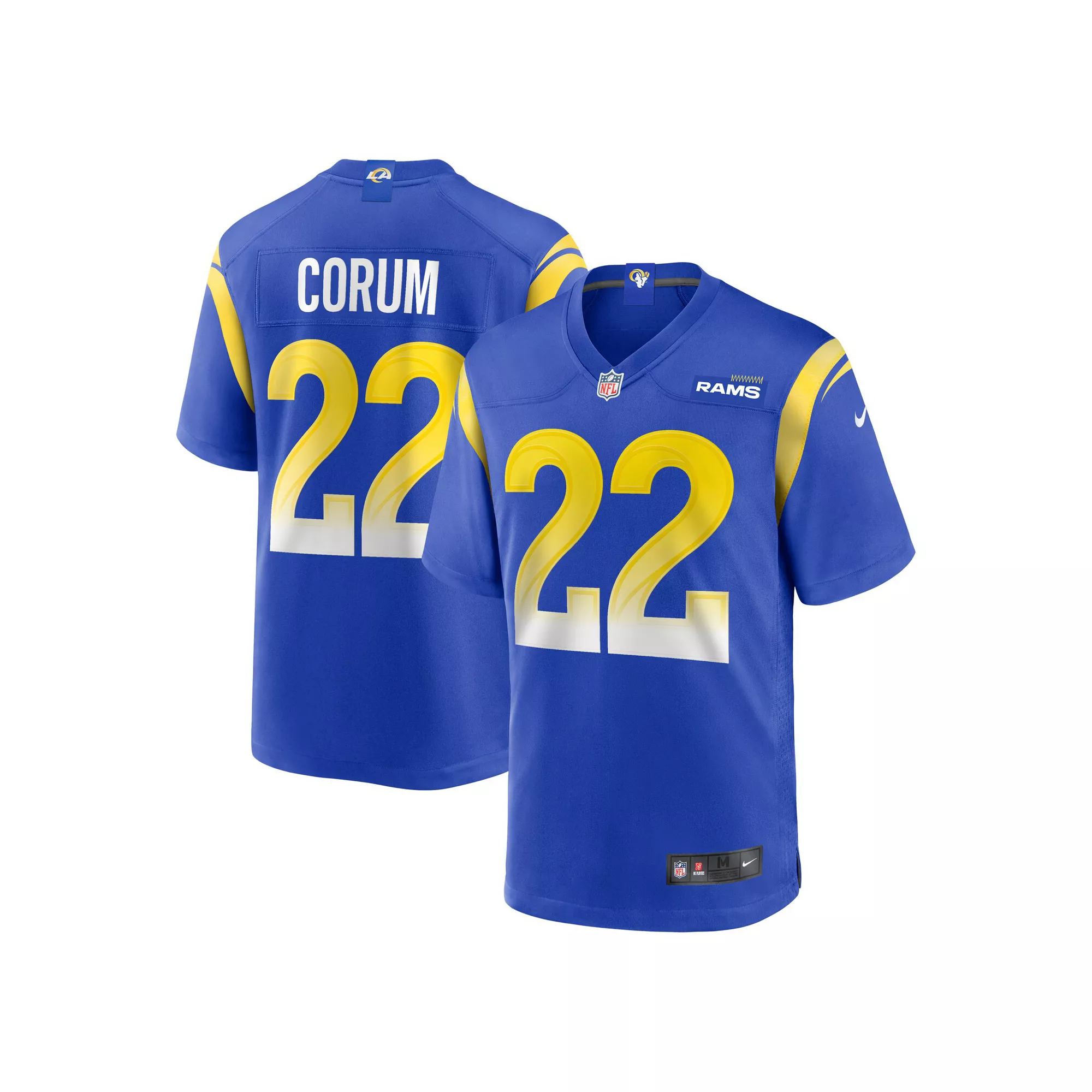 Men's Nike Blake Corum Royal Los Angeles Rams 2024 NFL Draft Game Player Jersey