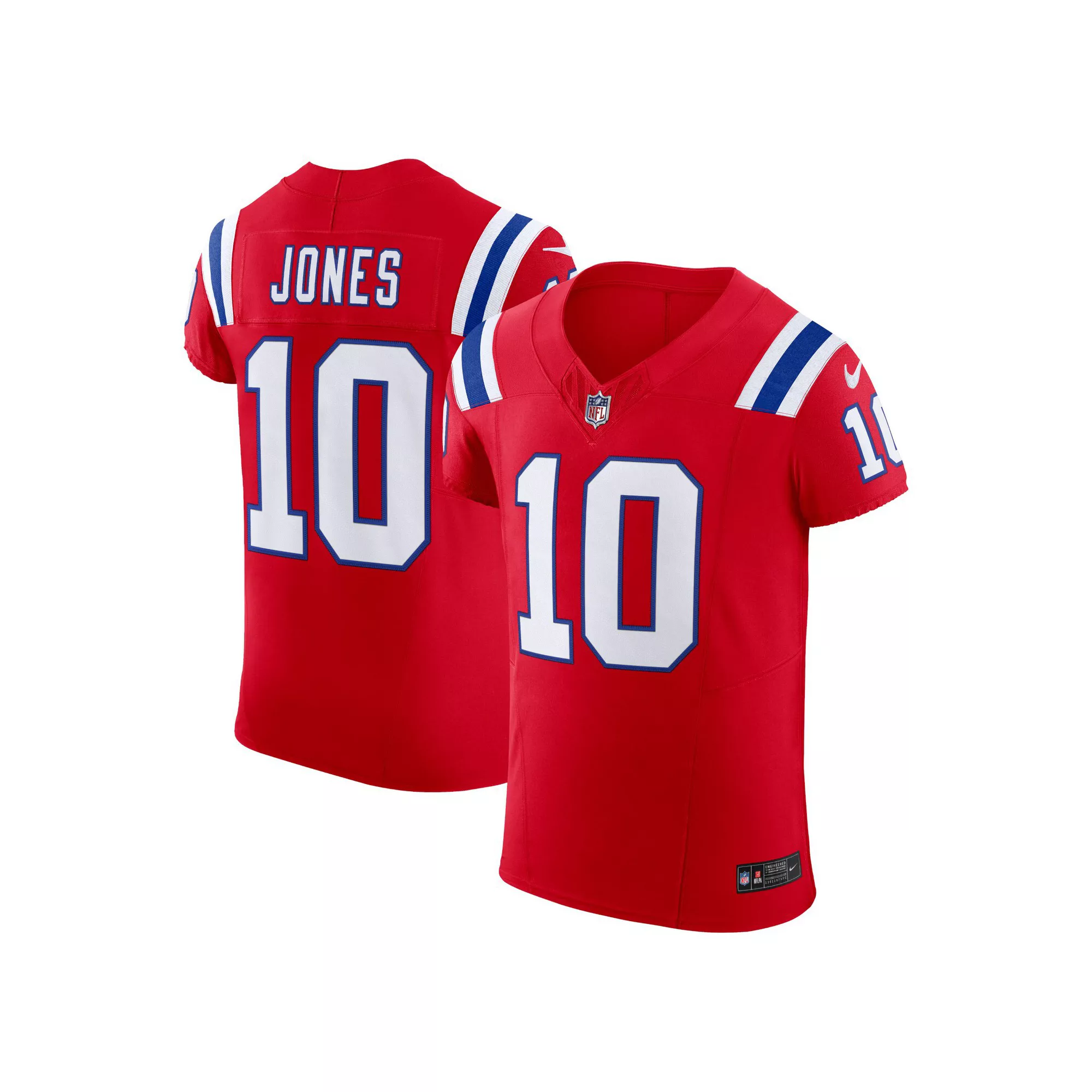 Men's Nike Mac Jones Red New England Patriots Alternate Vapor F.U.S.E. Elite Jersey