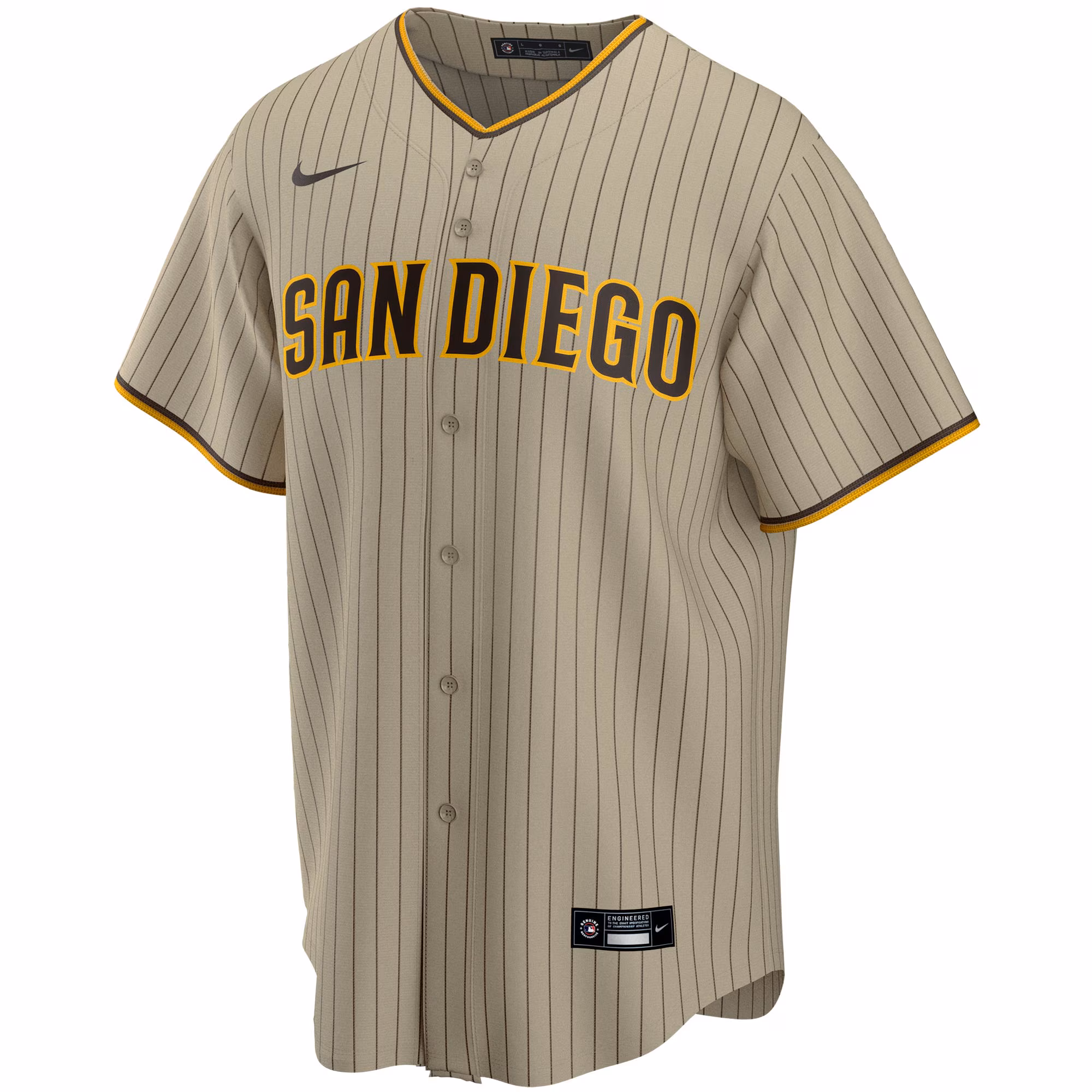 San Diego Padres Nike Alternate Replica Team Jersey - Tan
