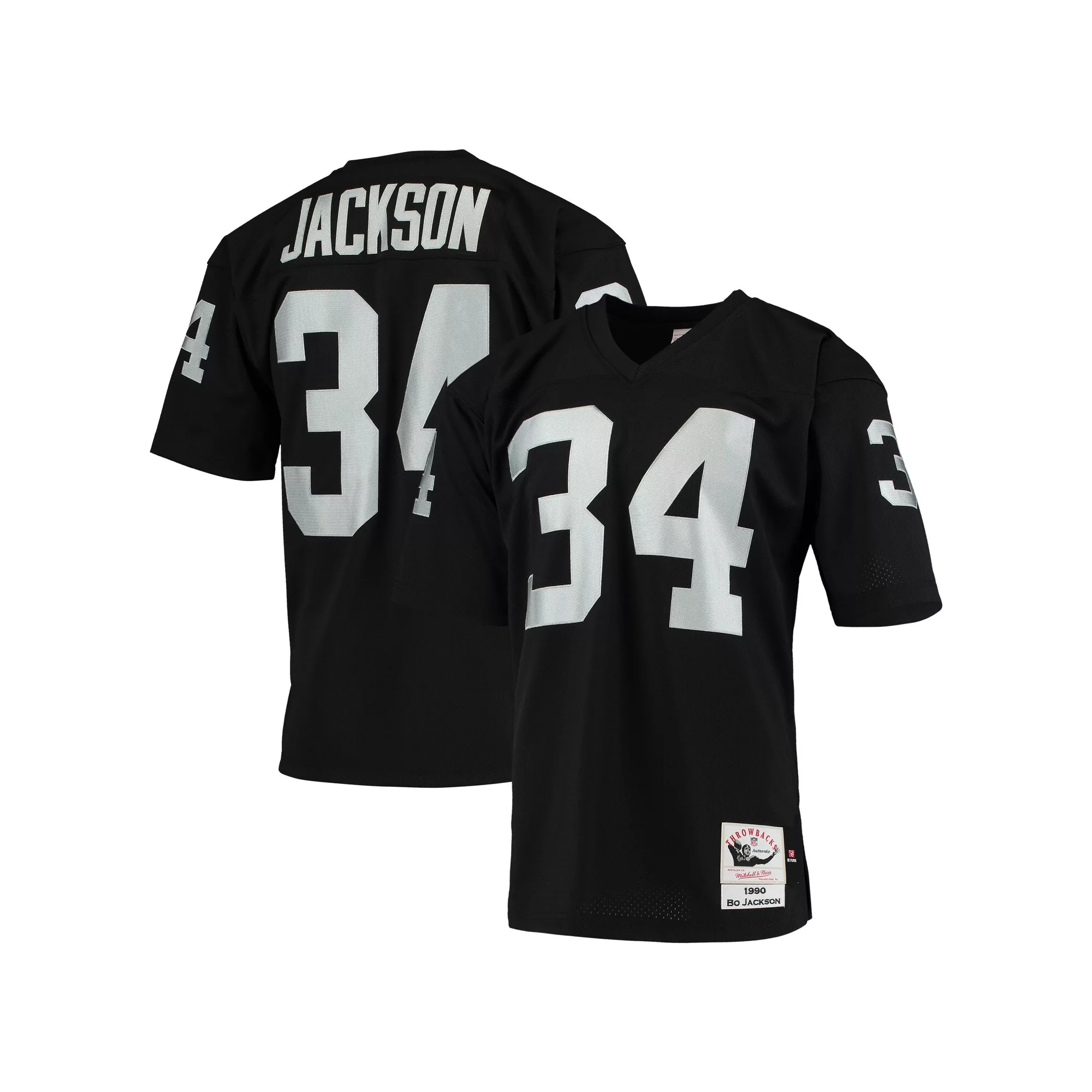 Men's Mitchell & Ness Bo Jackson Black Las Vegas Raiders 1990 Authentic Throwback Retired Player Jersey