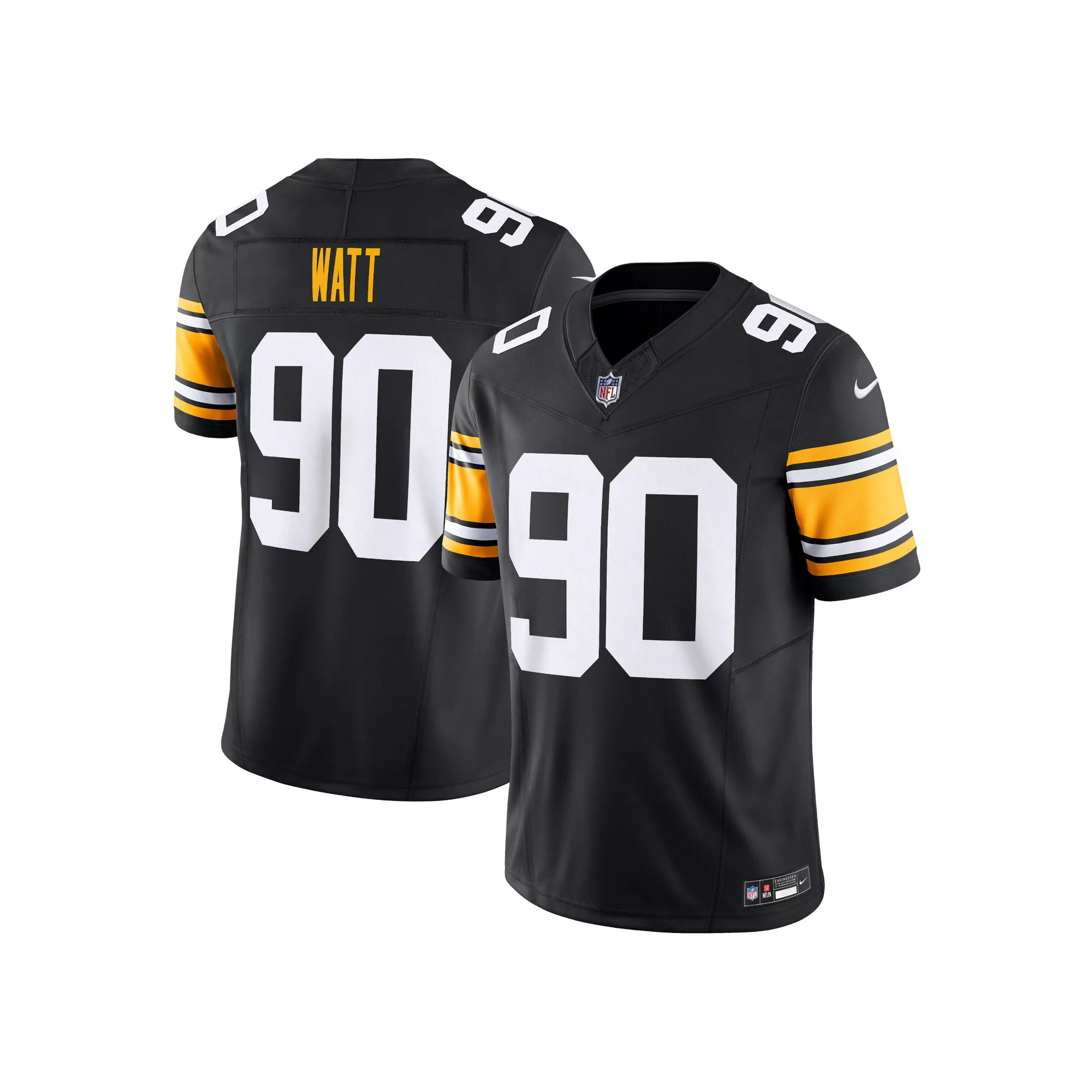 Men's Nike T.J. Watt Black Pittsburgh Steelers Vapor F.U.S.E. Limited Alternate 1 Jersey