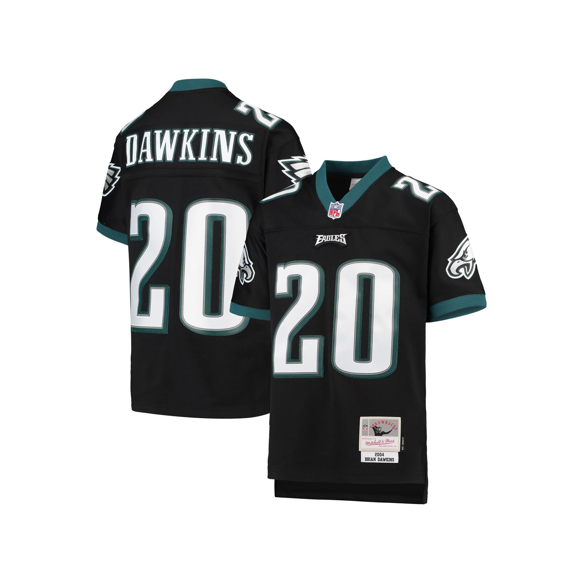 Youth Mitchell & Ness Brian Dawkins Black Philadelphia Eagles 2004 Legacy Retired Player Jersey
