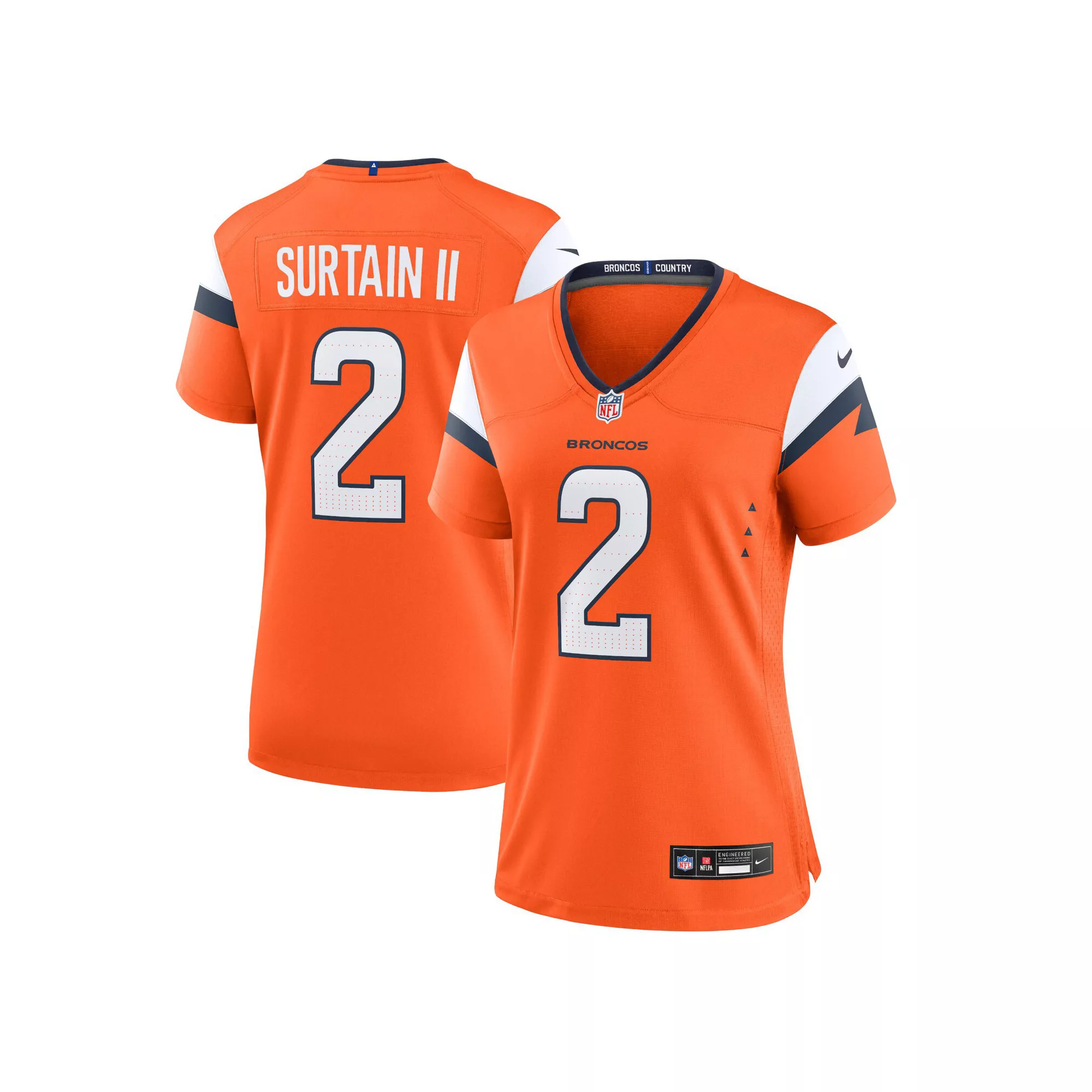 Women's Nike Patrick Surtain II Orange Denver Broncos Game Jersey