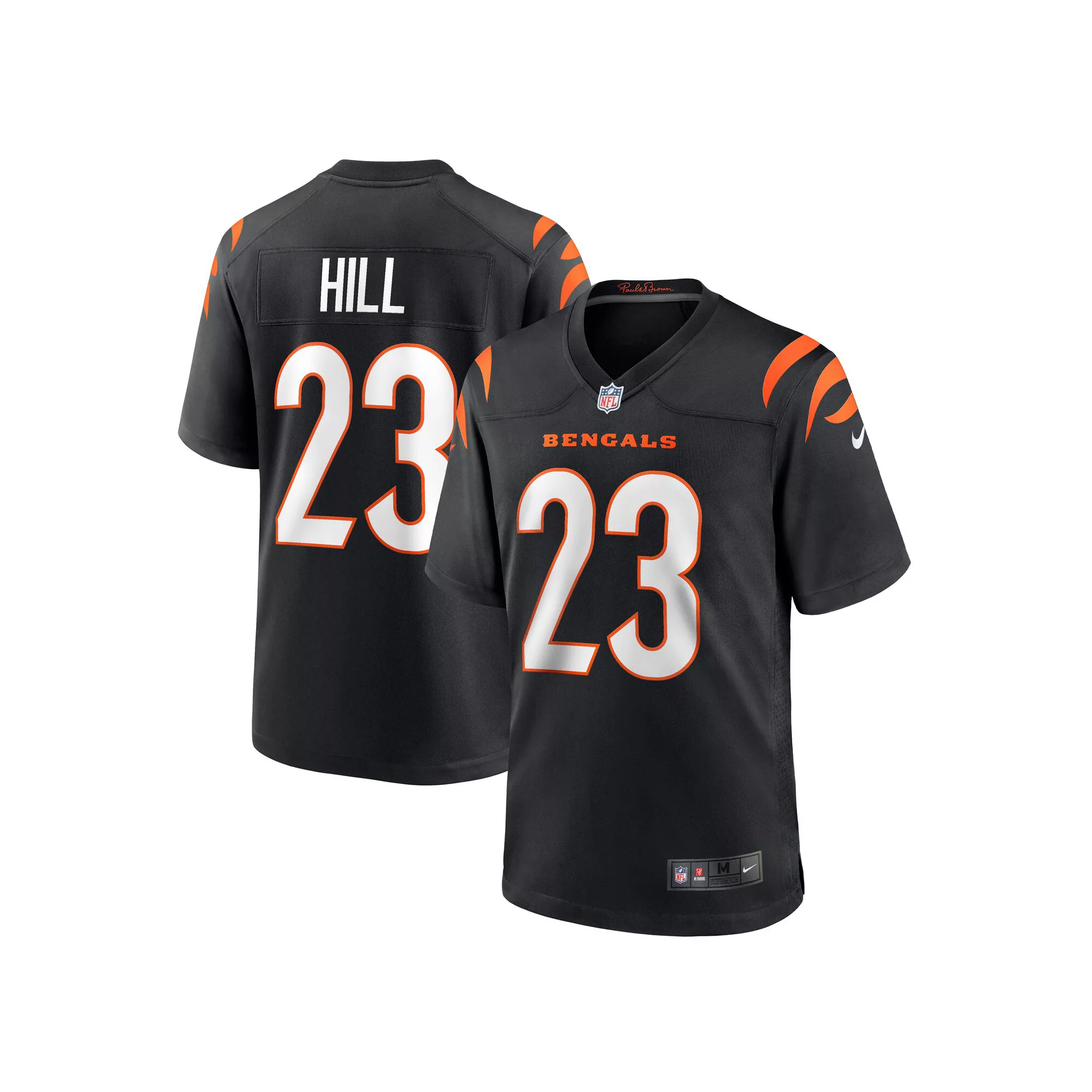 Men's Nike Daxton Hill Black Cincinnati Bengals 2022 NFL Draft First Round Pick Game Jersey