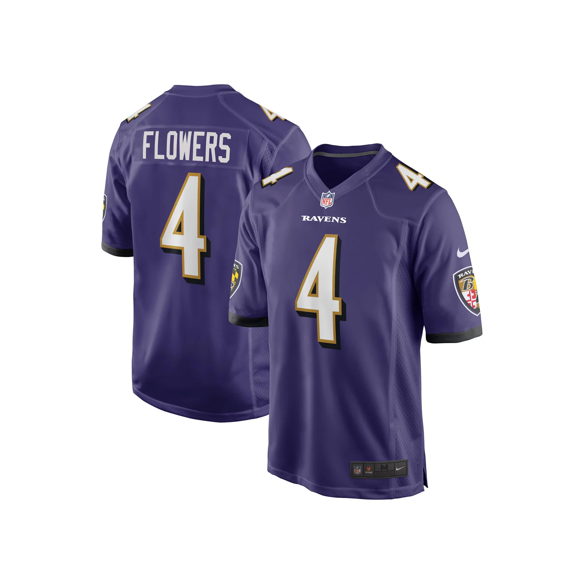Men's Nike Zay Flowers Purple Baltimore Ravens 2023 NFL Draft First Round Pick Game Jersey