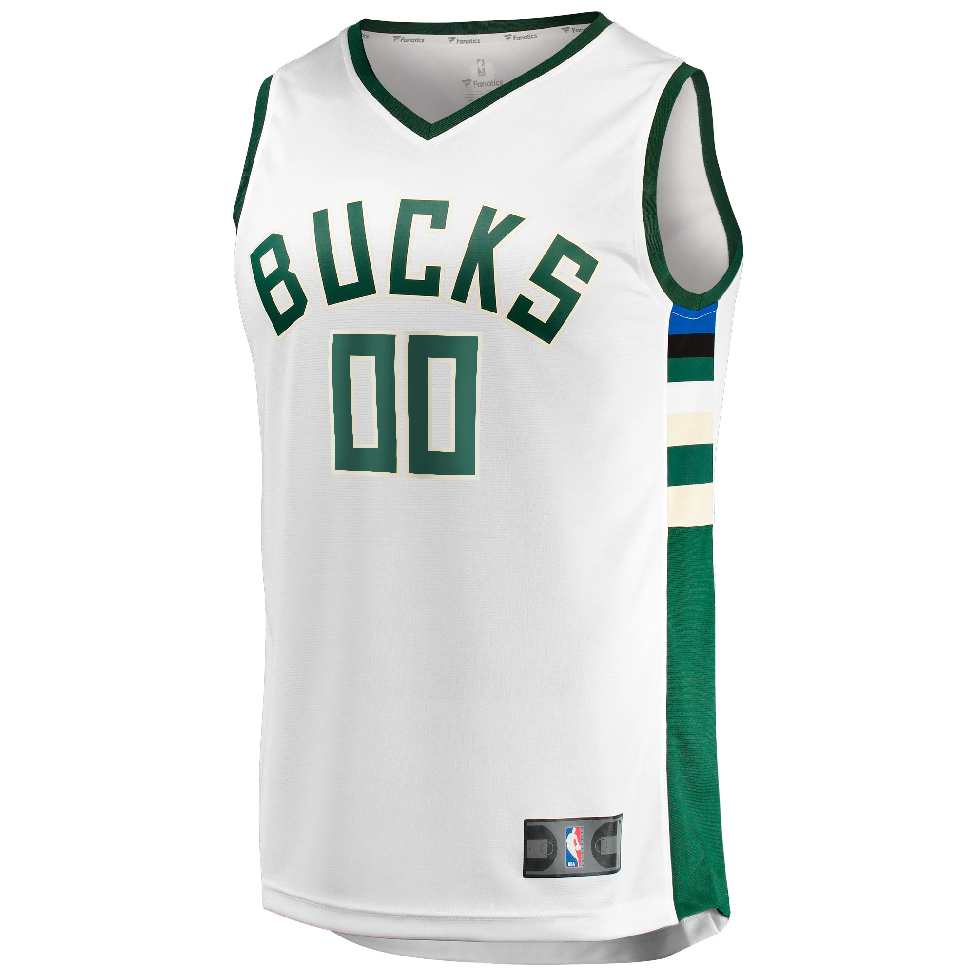 Unisex Fanatics White Milwaukee Bucks Fast Break Custom Jersey - Association Edition