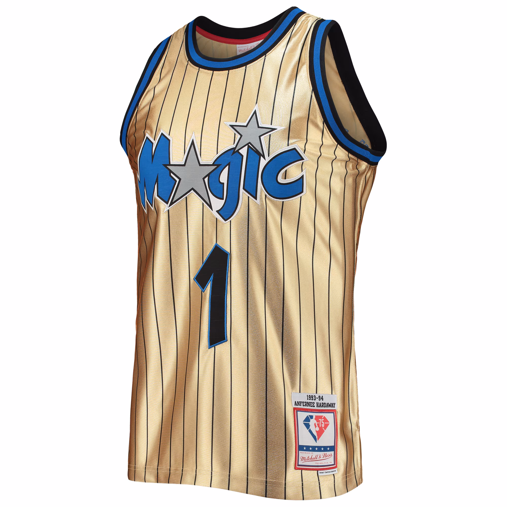 Penny Hardaway Orlando Magic Mitchell & Ness 75th Anniversary 1993/94 Hardwood Classics Swingman Jersey - Gold