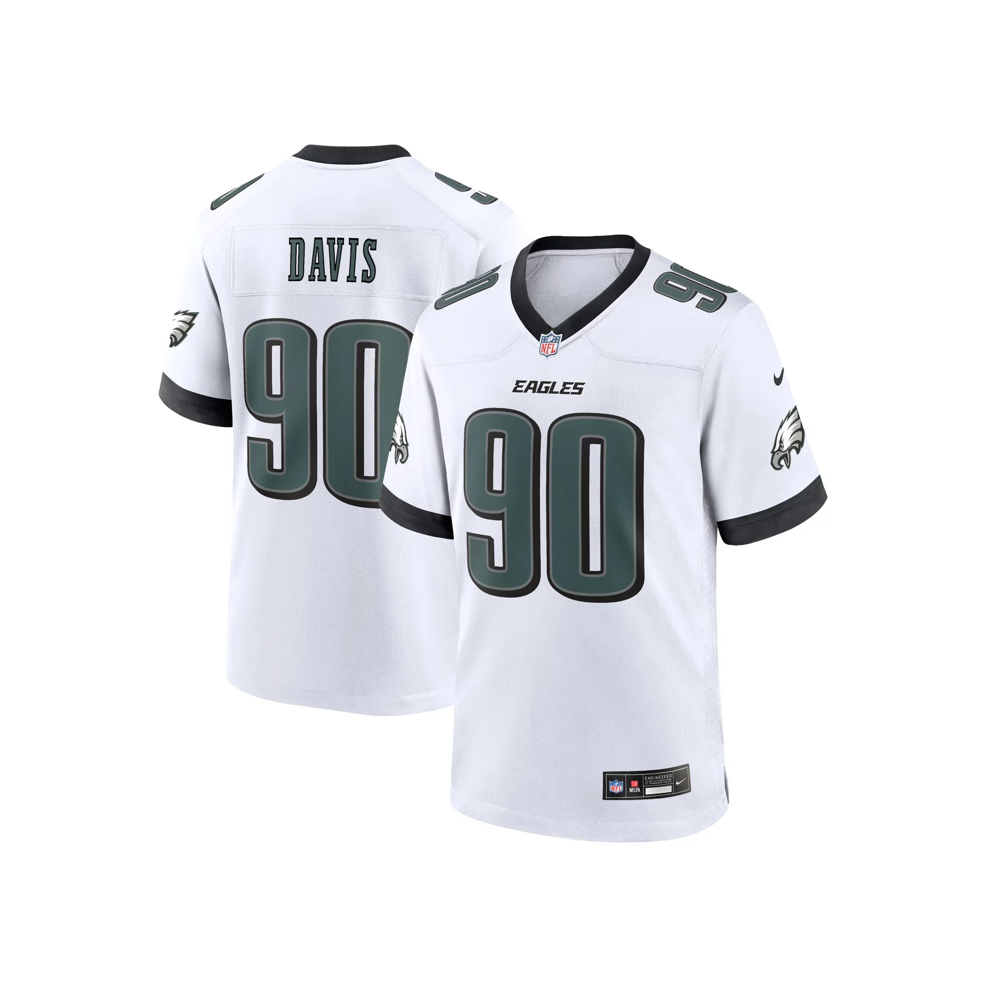 Men's Nike Jordan Davis White Philadelphia Eagles White Game Jersey