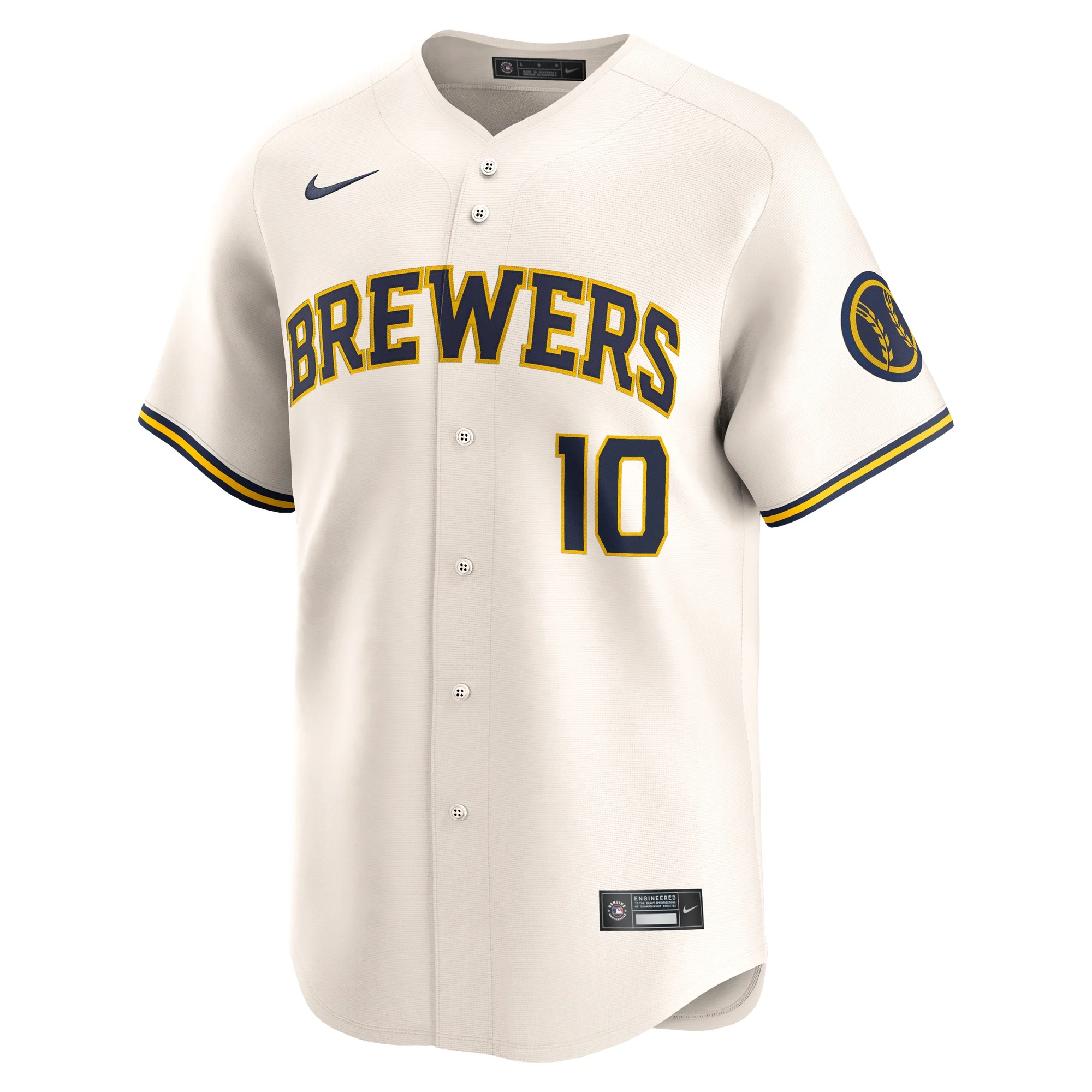 Men's Nike Sal Frelick Cream Milwaukee Brewers Home Limited Player Jersey